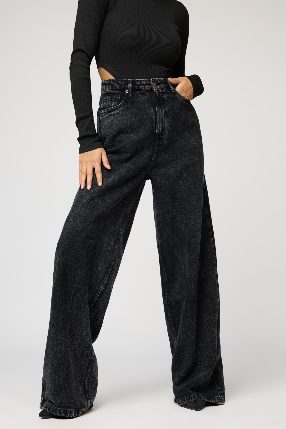 Retro Rebel Black Super Flare Jeans