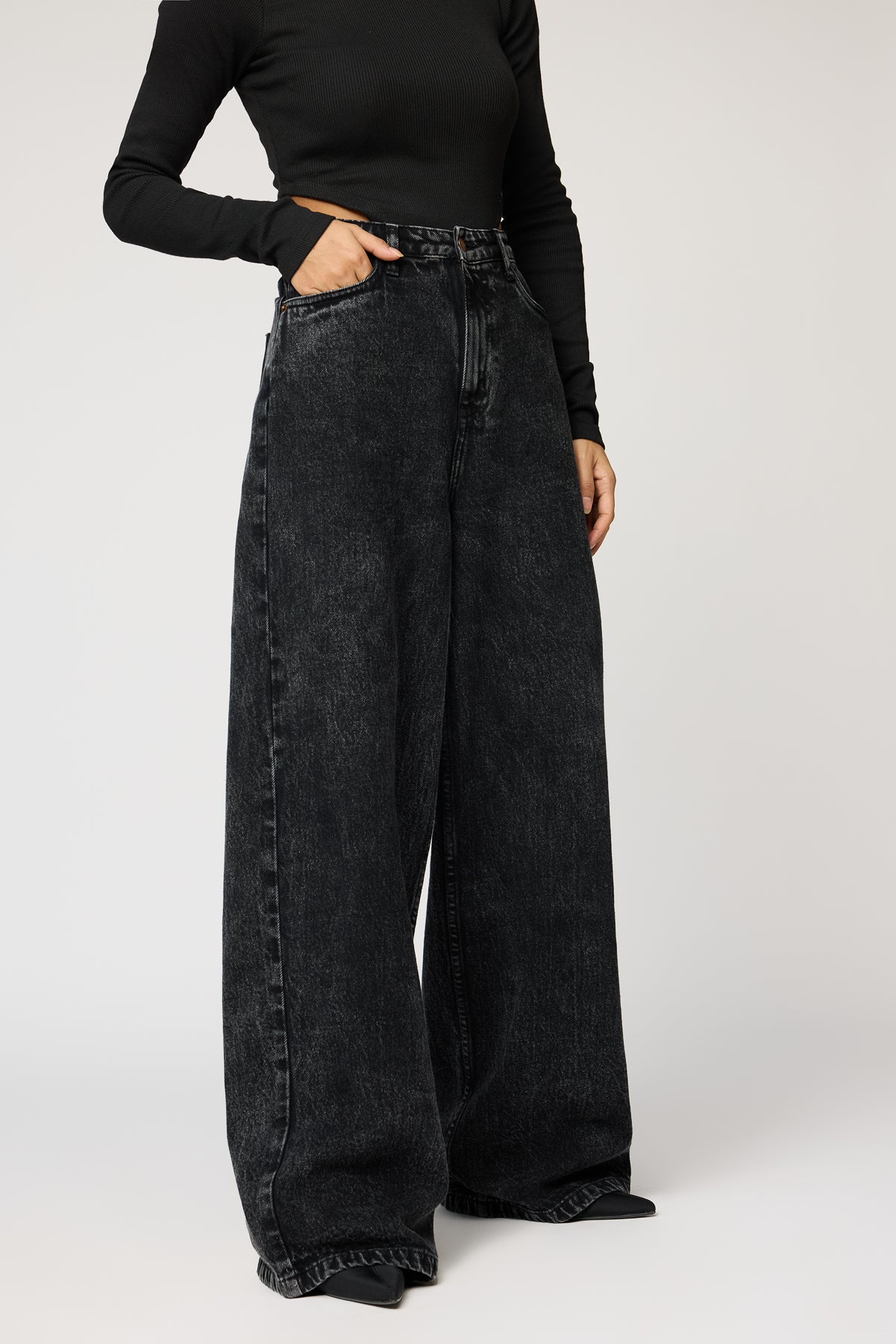 Retro Rebel Black Super Flare Jeans