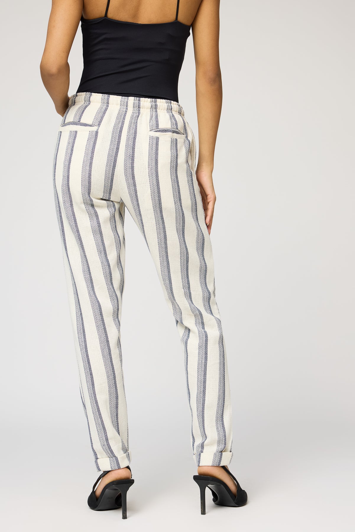 Coastal White and Navy Stripe Pants