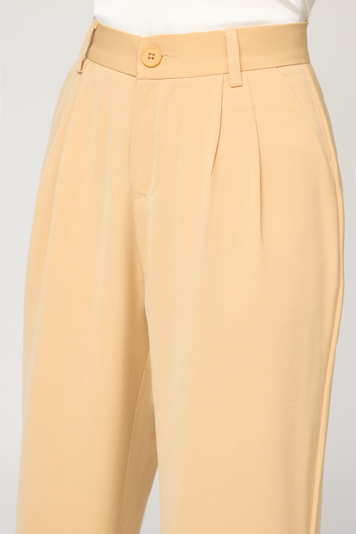 Golden Glow Pleated Straight Korean Pants