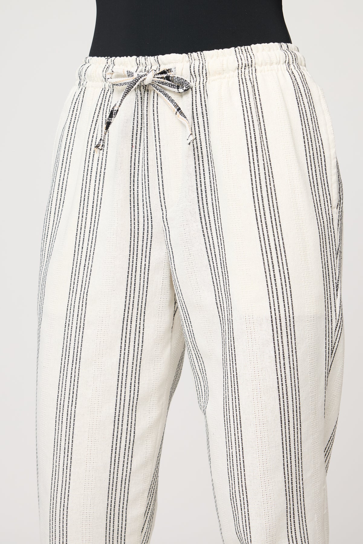 Classic White and Black Stripe Pants