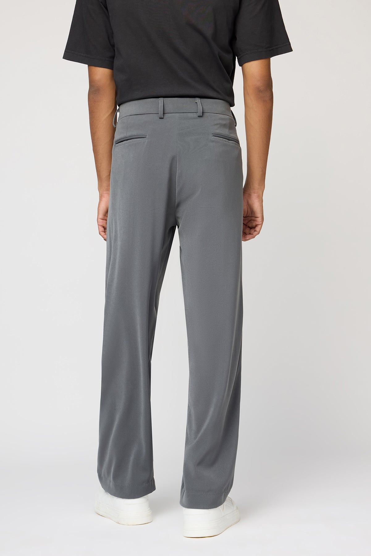 Graphite Grey Men's Pleated Korean Pants