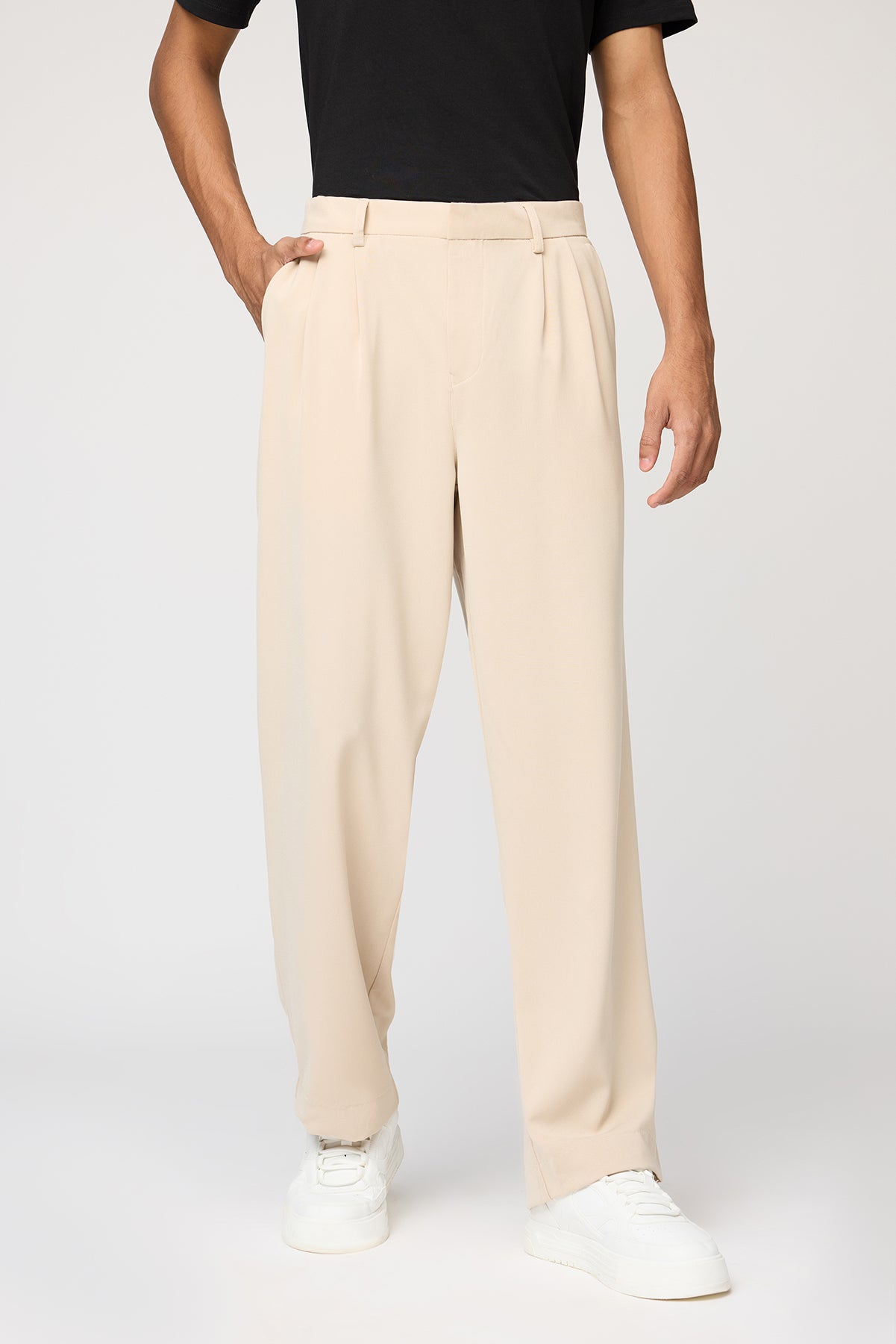 Muted Fawn Men's Pleated Korean Pants