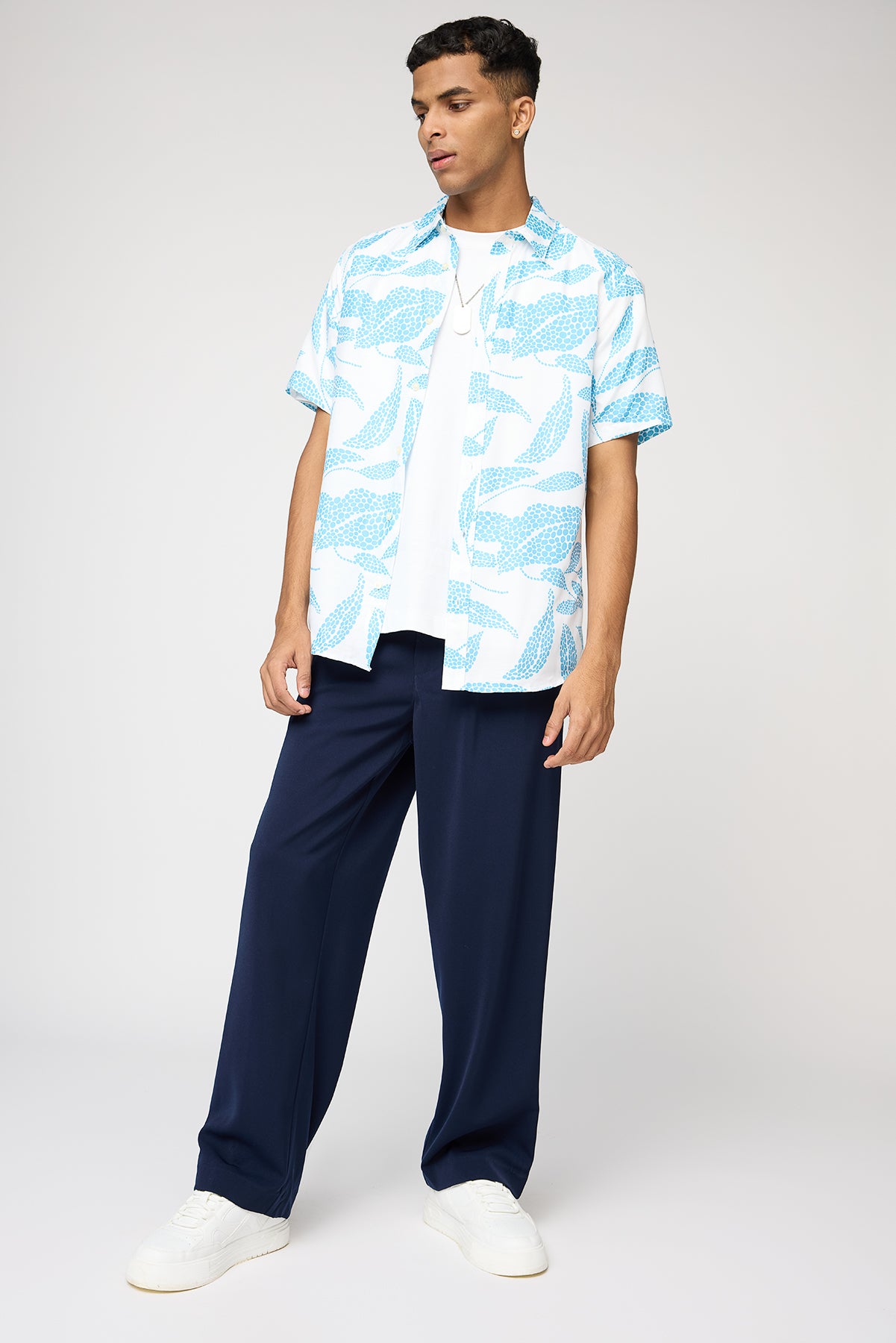 Blue Oasis Print Men's Resort Shirt