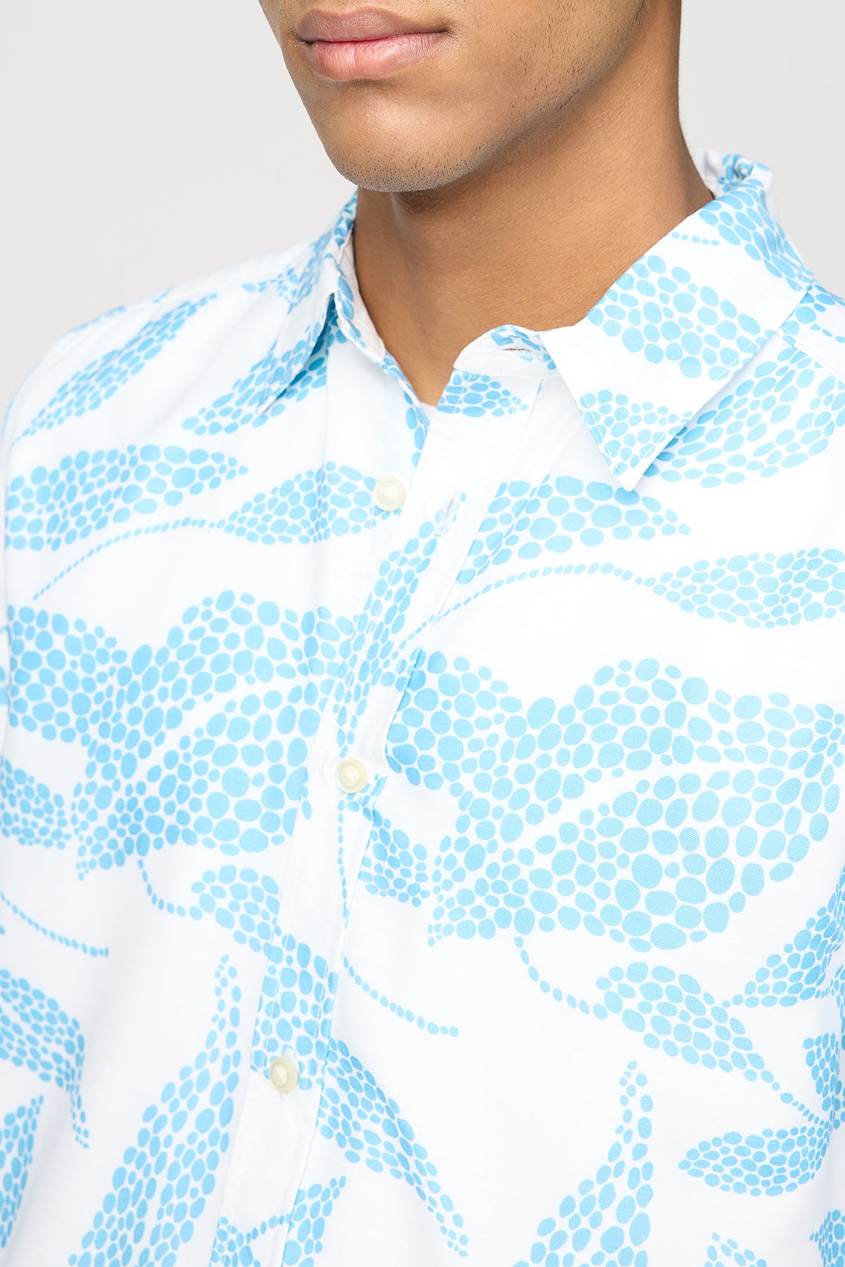 Blue Oasis Print Men's Resort Shirt