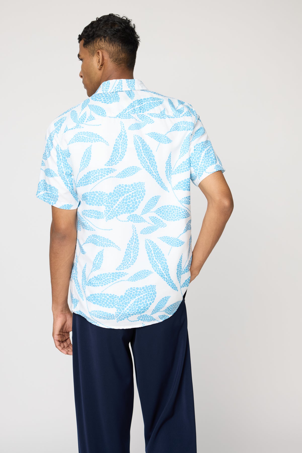 Blue Oasis Print Men's Resort Shirt