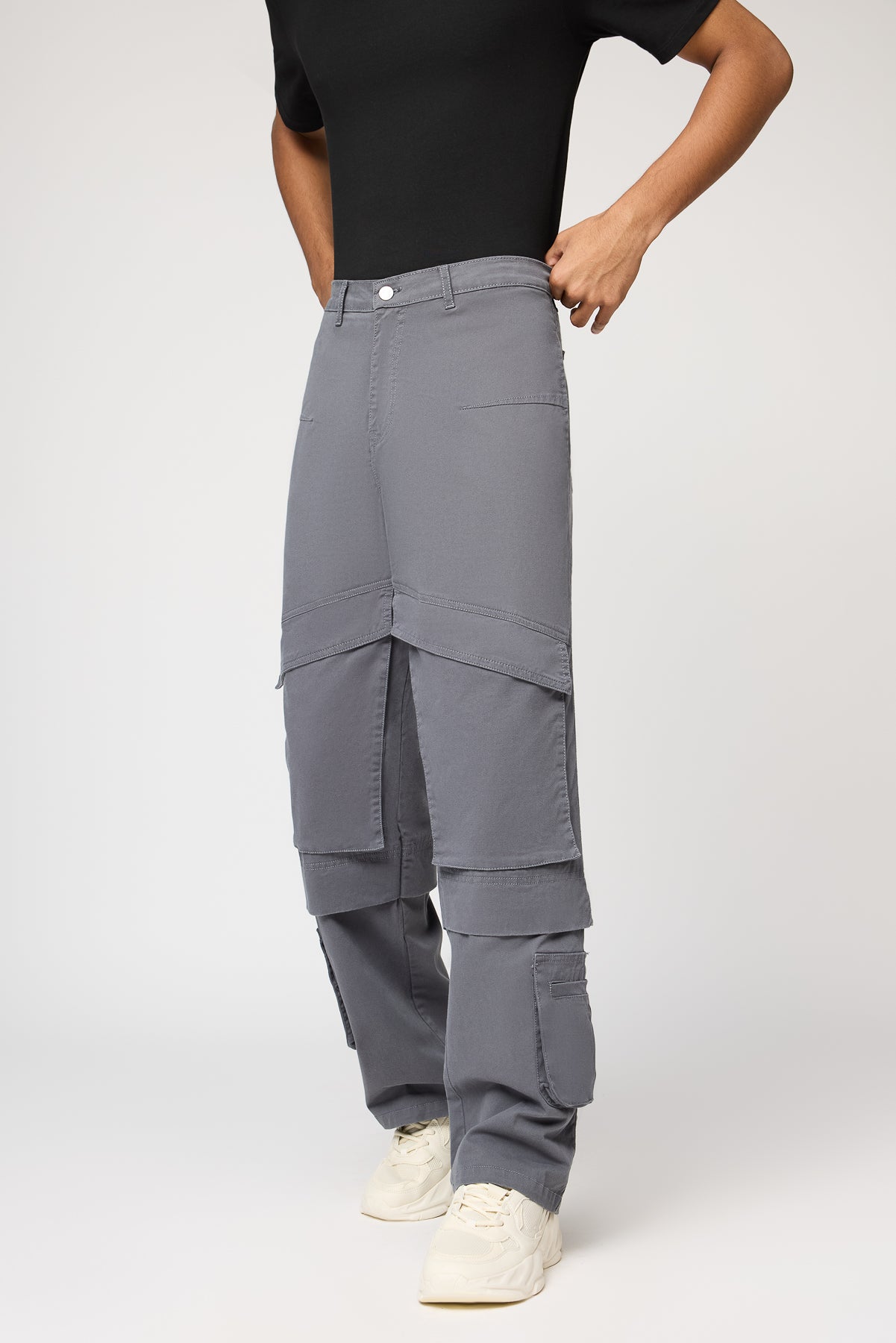 Ironstone Grey Men's Relaxed Fit Cargo Pants