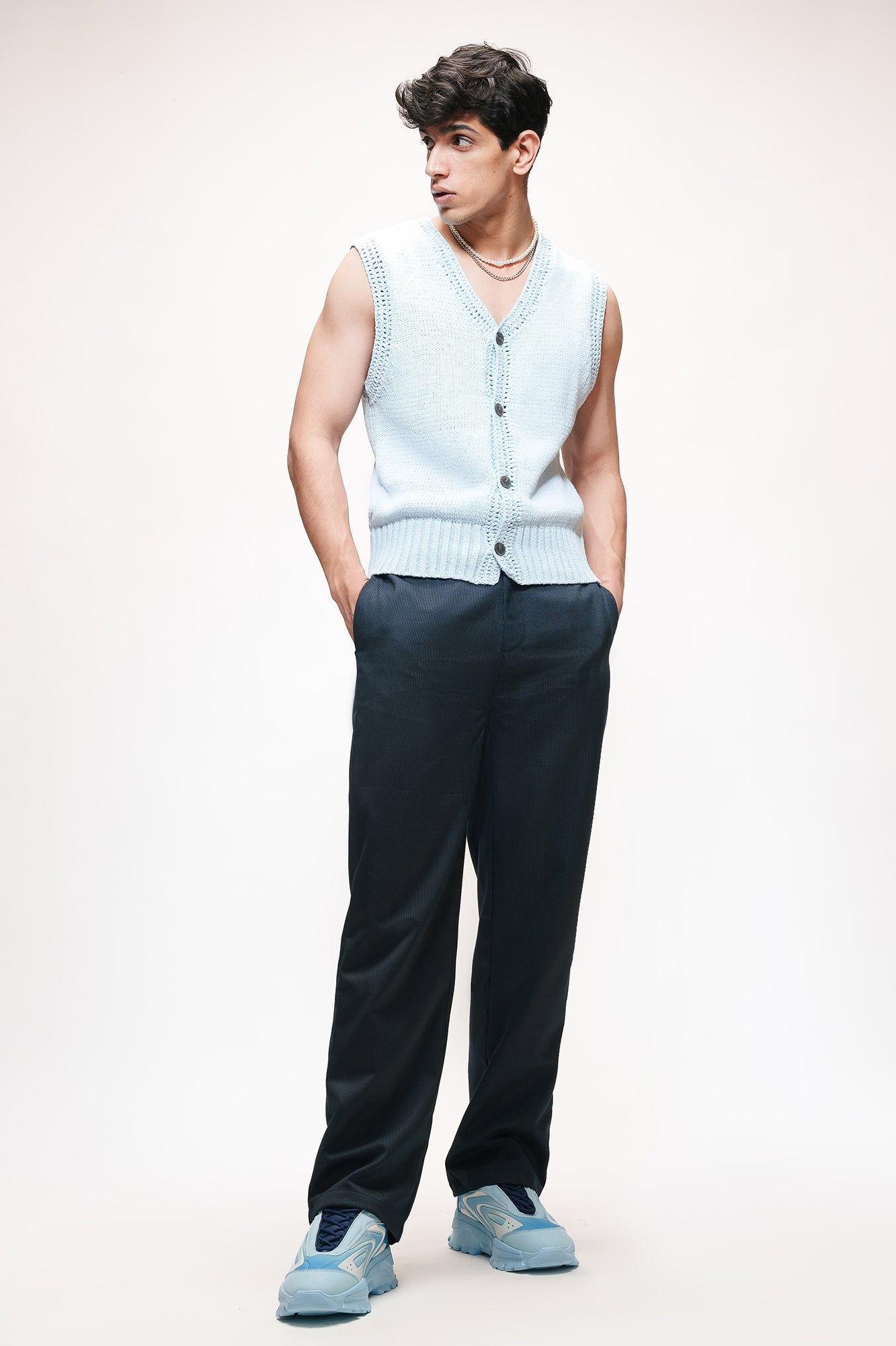Super Navy Men's Straight Pinstripe Pants