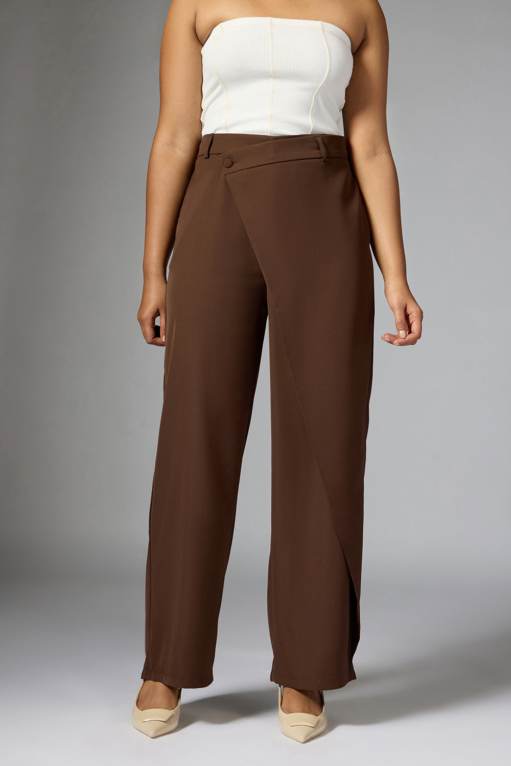 Brunette Wrap Around  Trousers