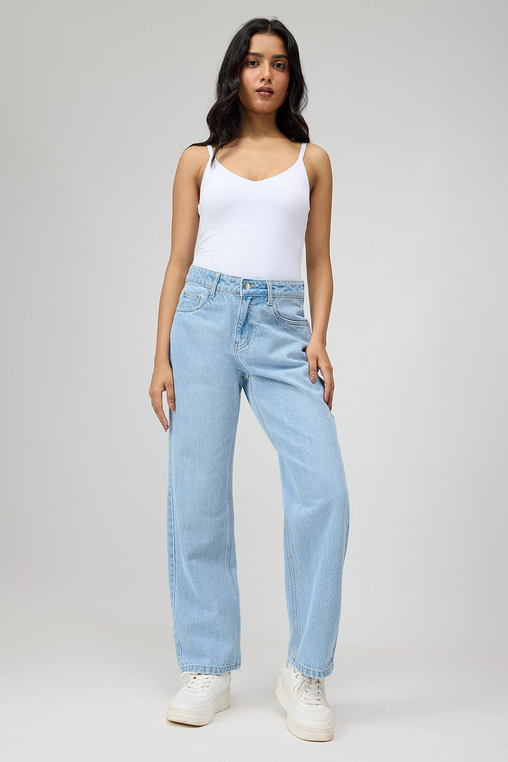 Powder Blue Straight Jeans