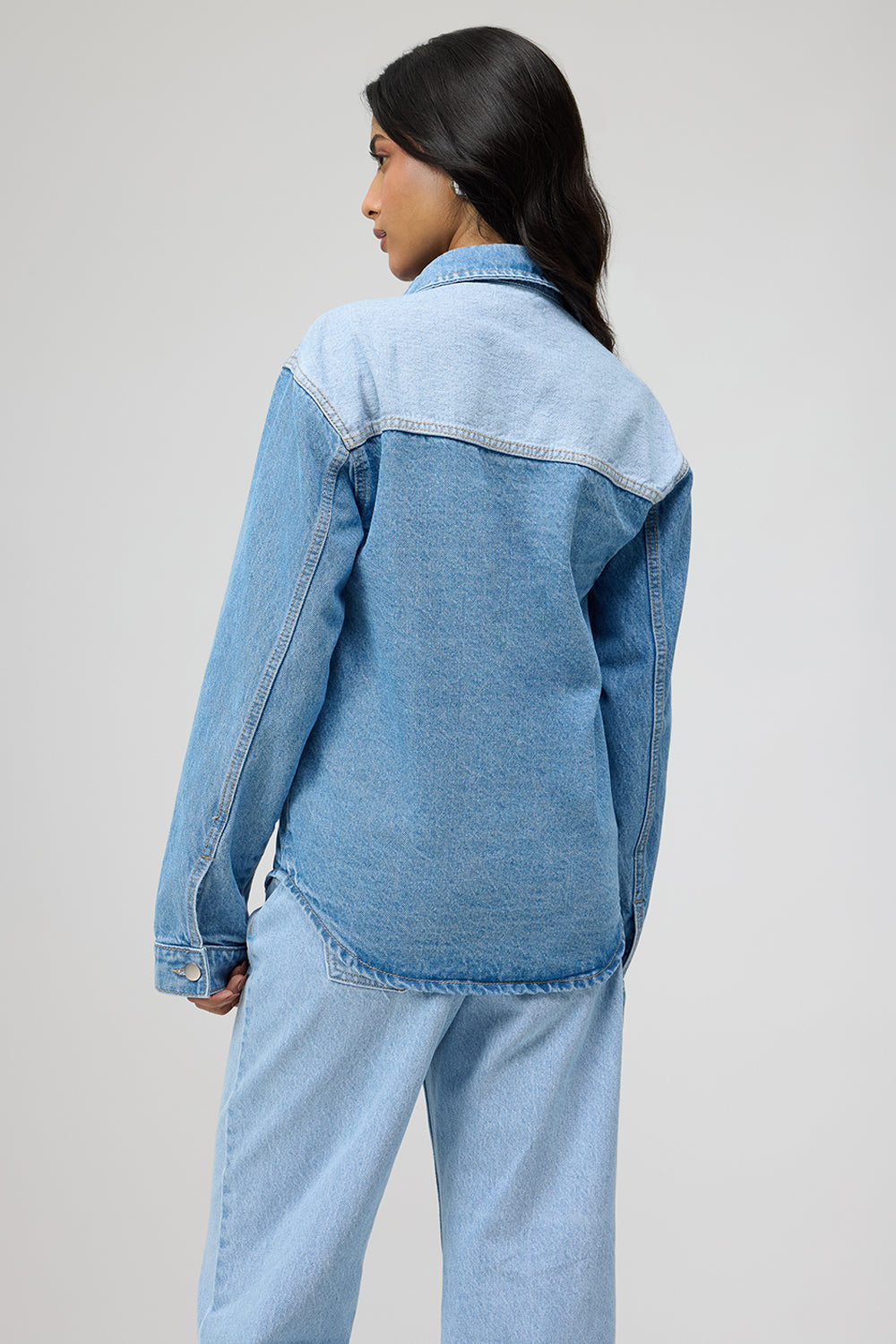 Dual Tone Denim Shacket