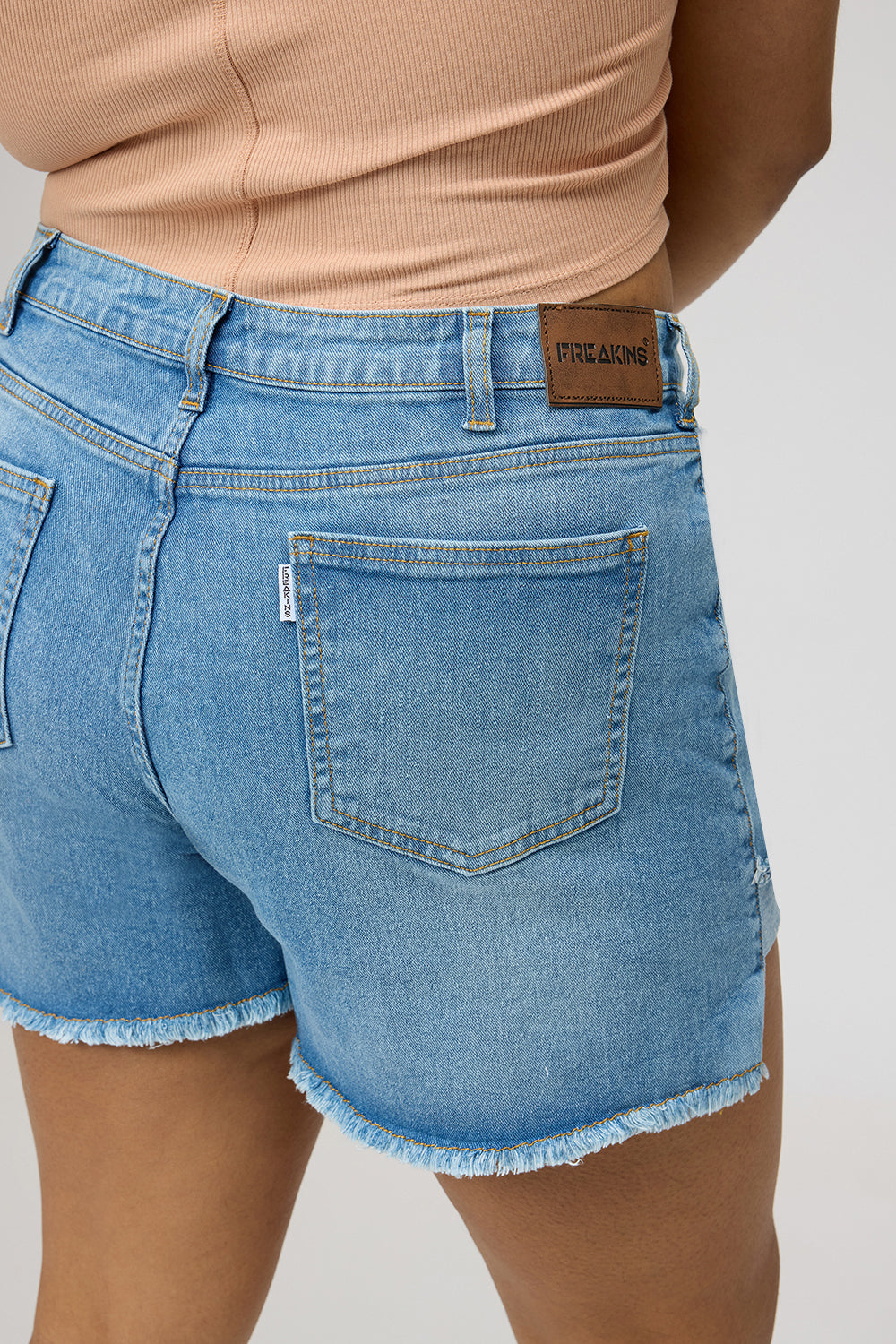 Powder Blue Upturn Denim Shorts