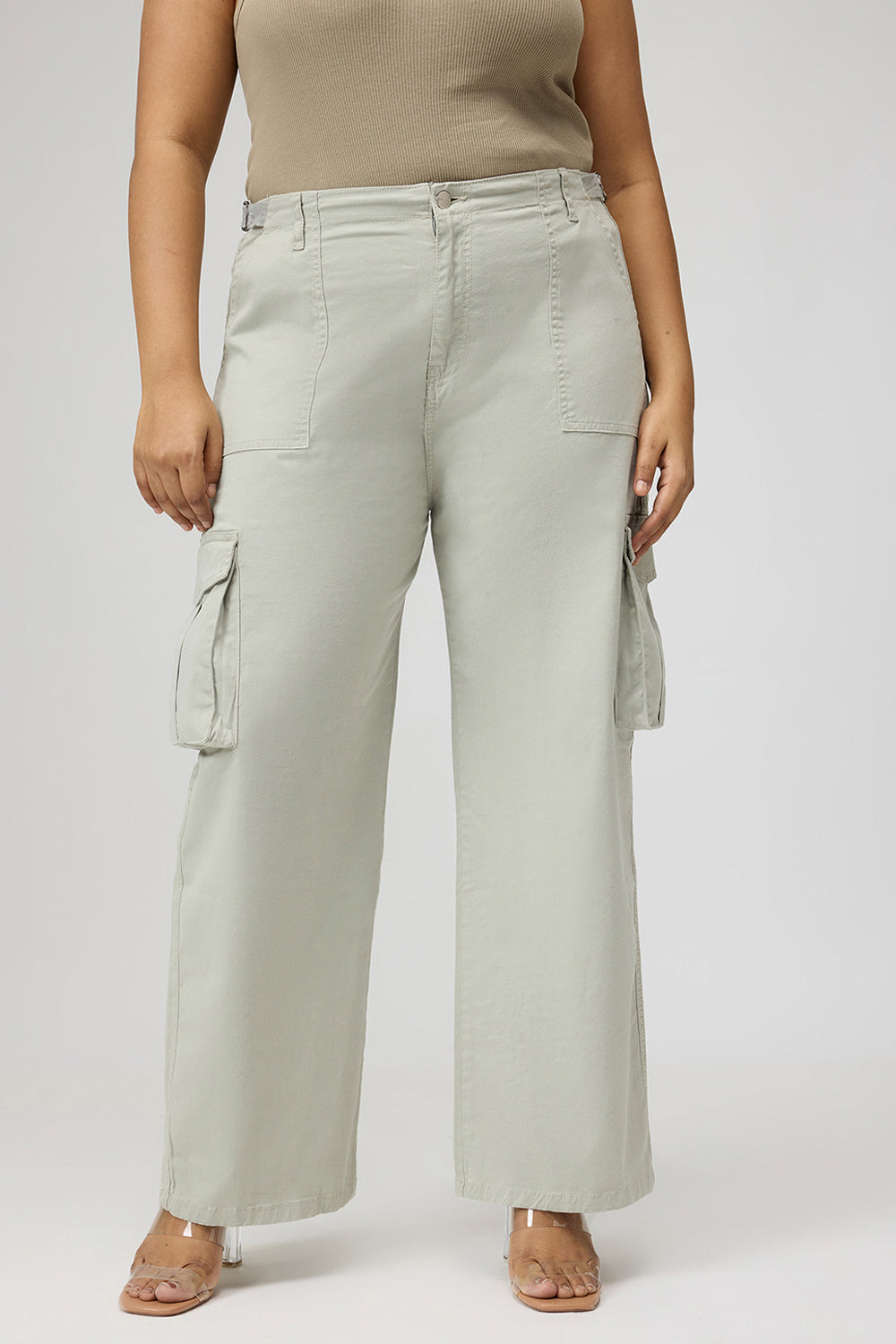 Curve Mint Green Cargo Pants