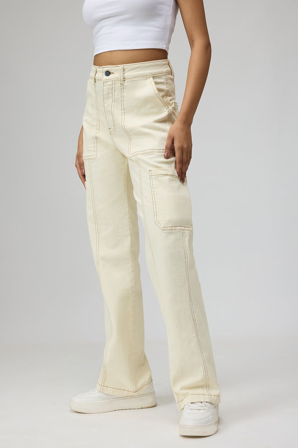 Merino White Cargo Pants