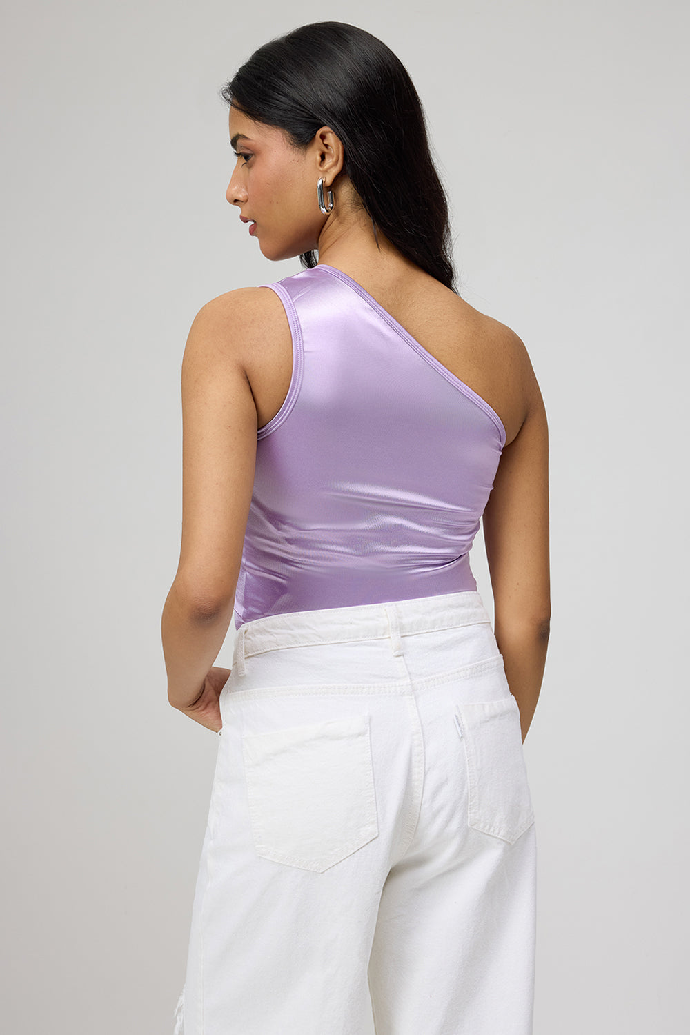 Lavender One Shoulder Bodysuit