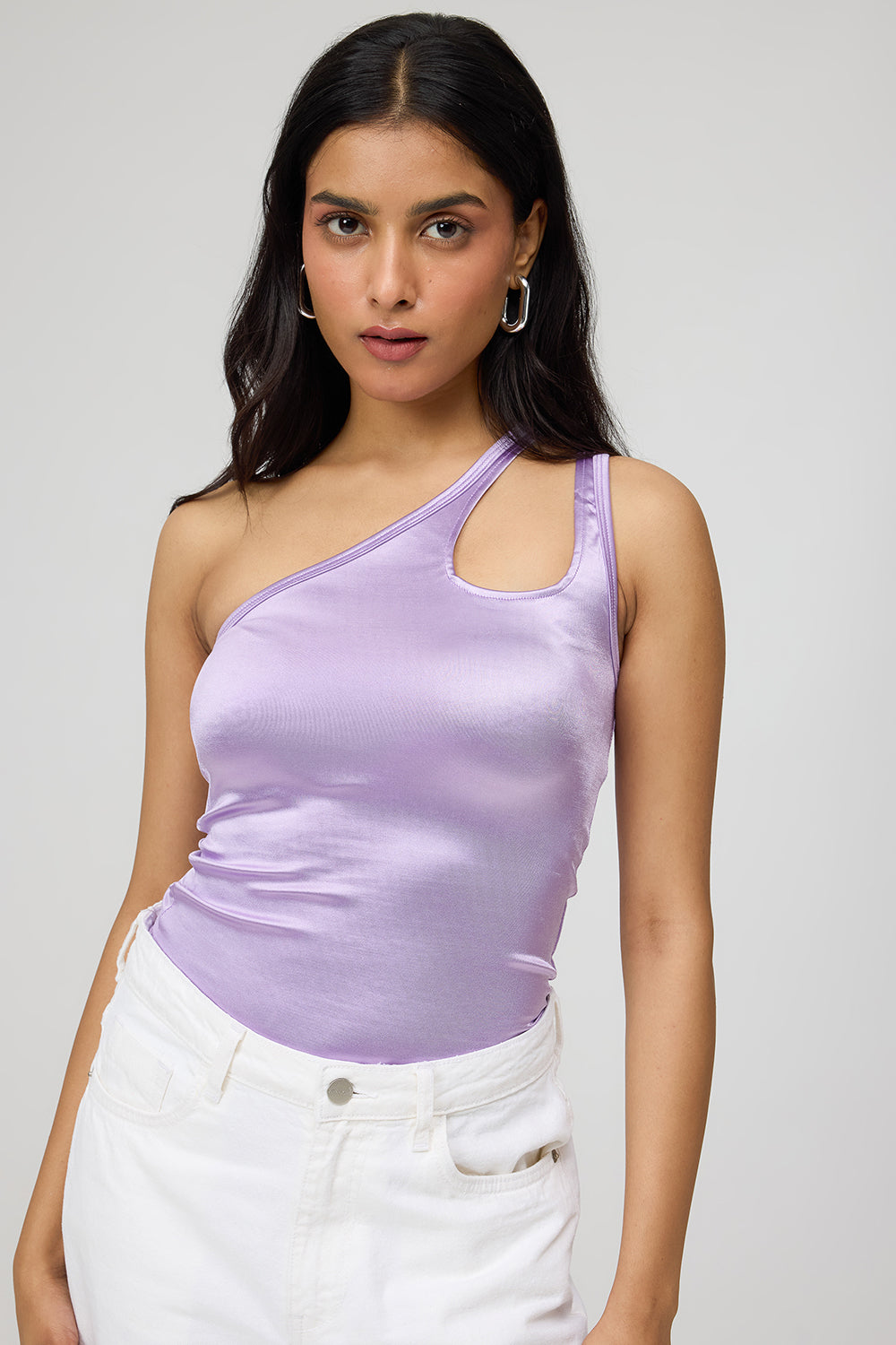 Lavender One Shoulder Bodysuit