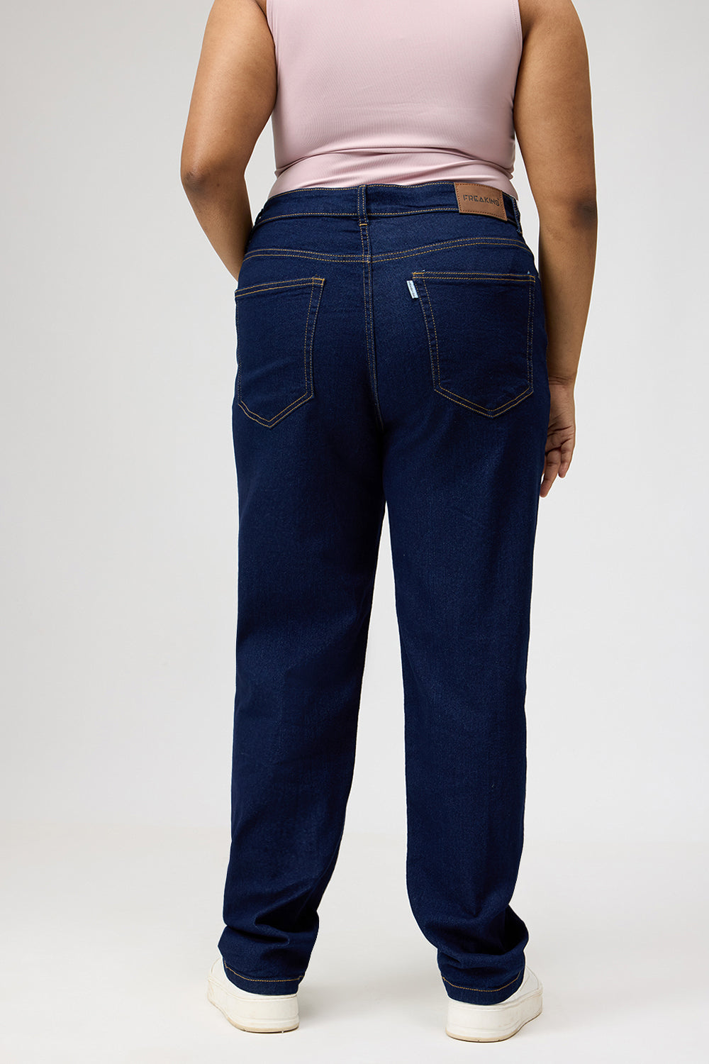 Curve Straight Leg Dark Blue Denim Jeans