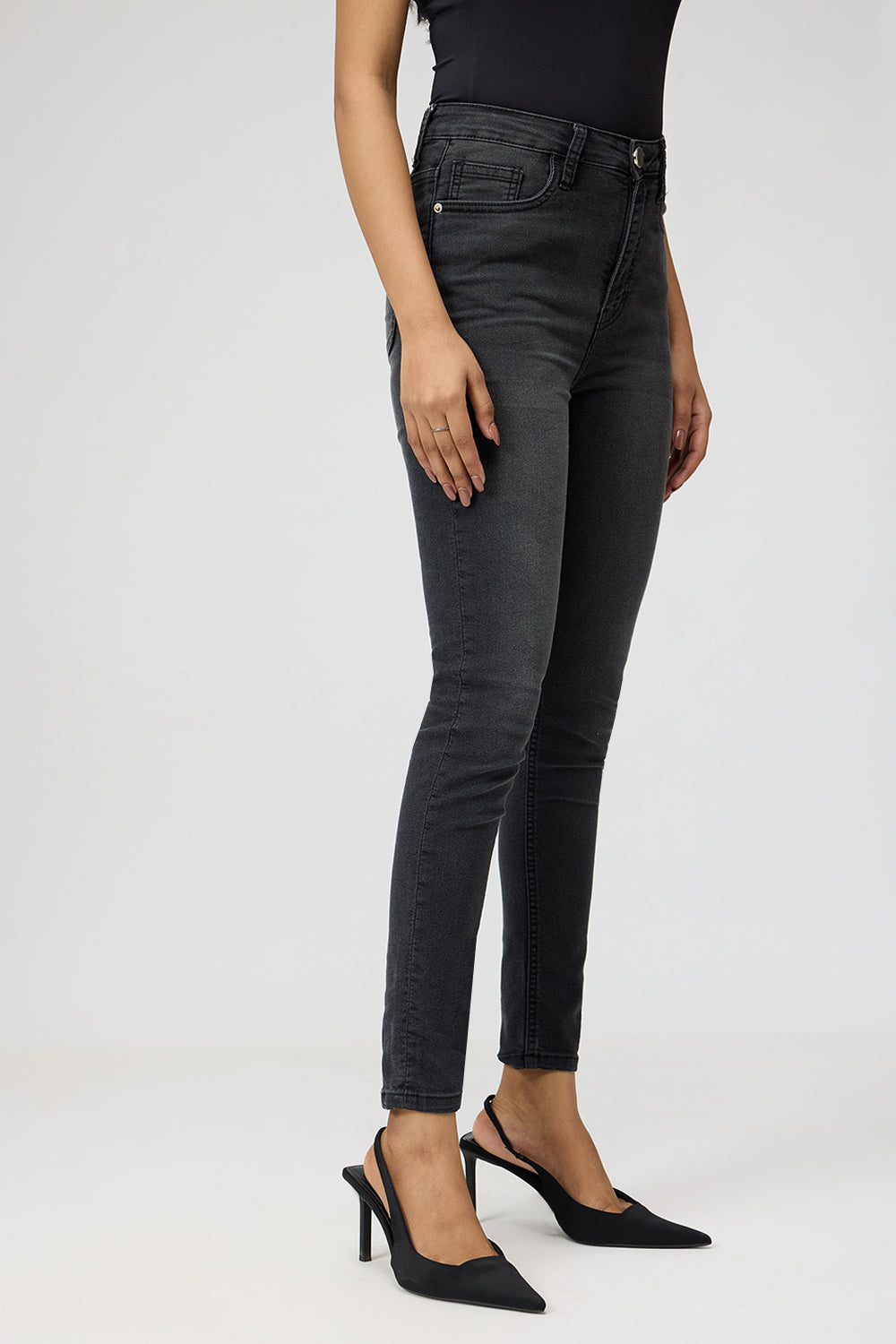 Charcoal Hued Sleek Skinny Jeans