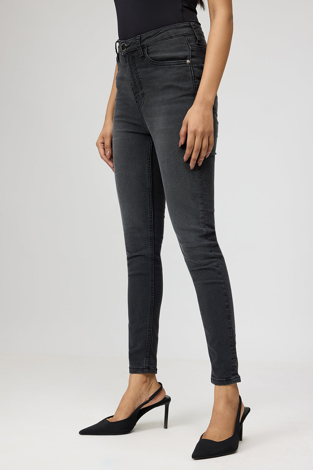 Charcoal Hued Sleek Skinny Jeans