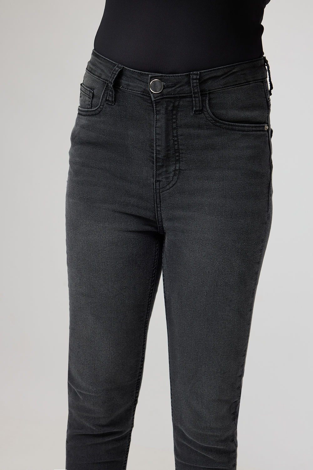 Charcoal Hued Sleek Skinny Jeans