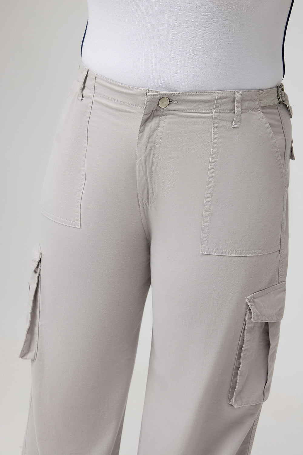 Silver Stone Curve Cargo Jeans