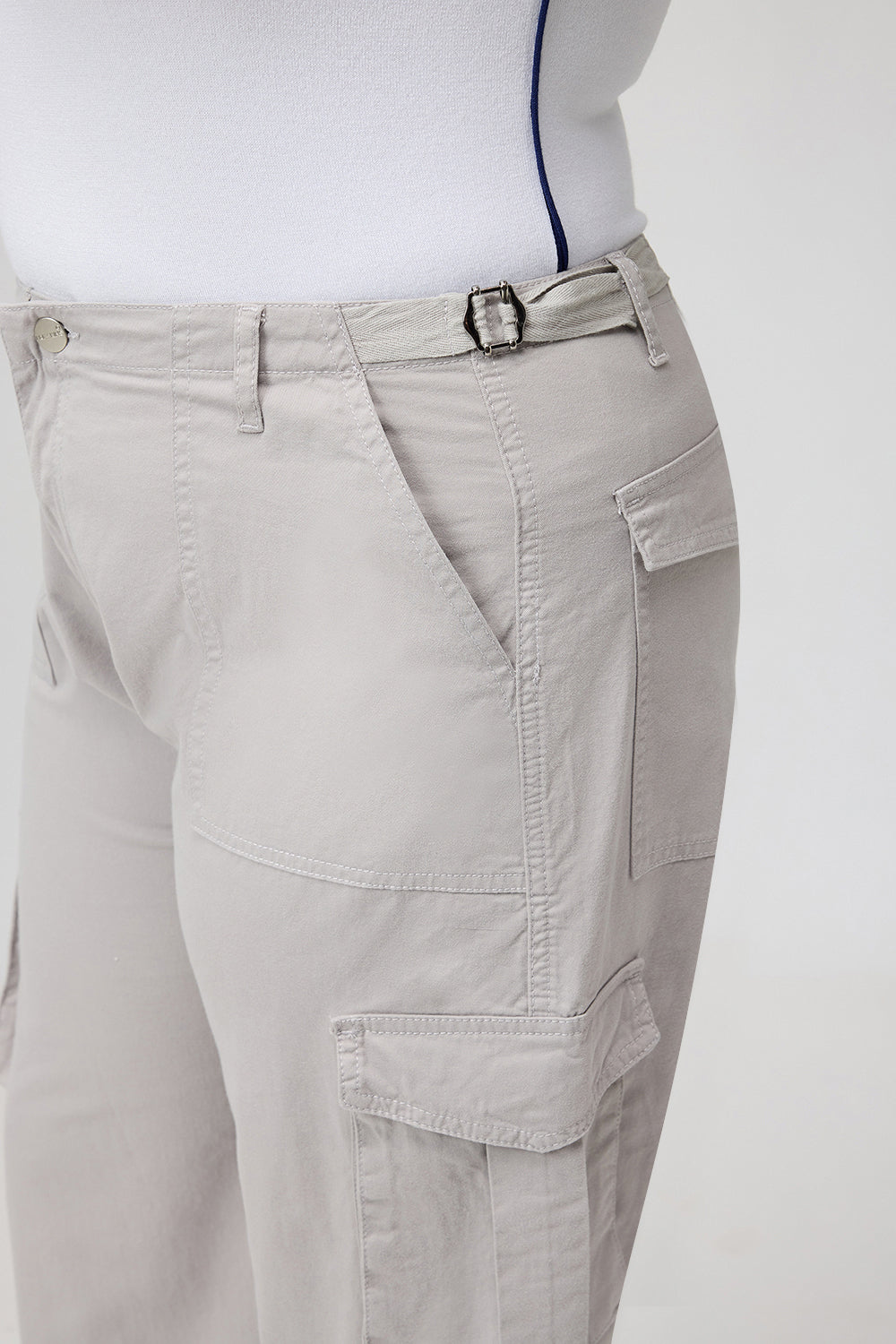 Silver Stone Curve Cargo Jeans