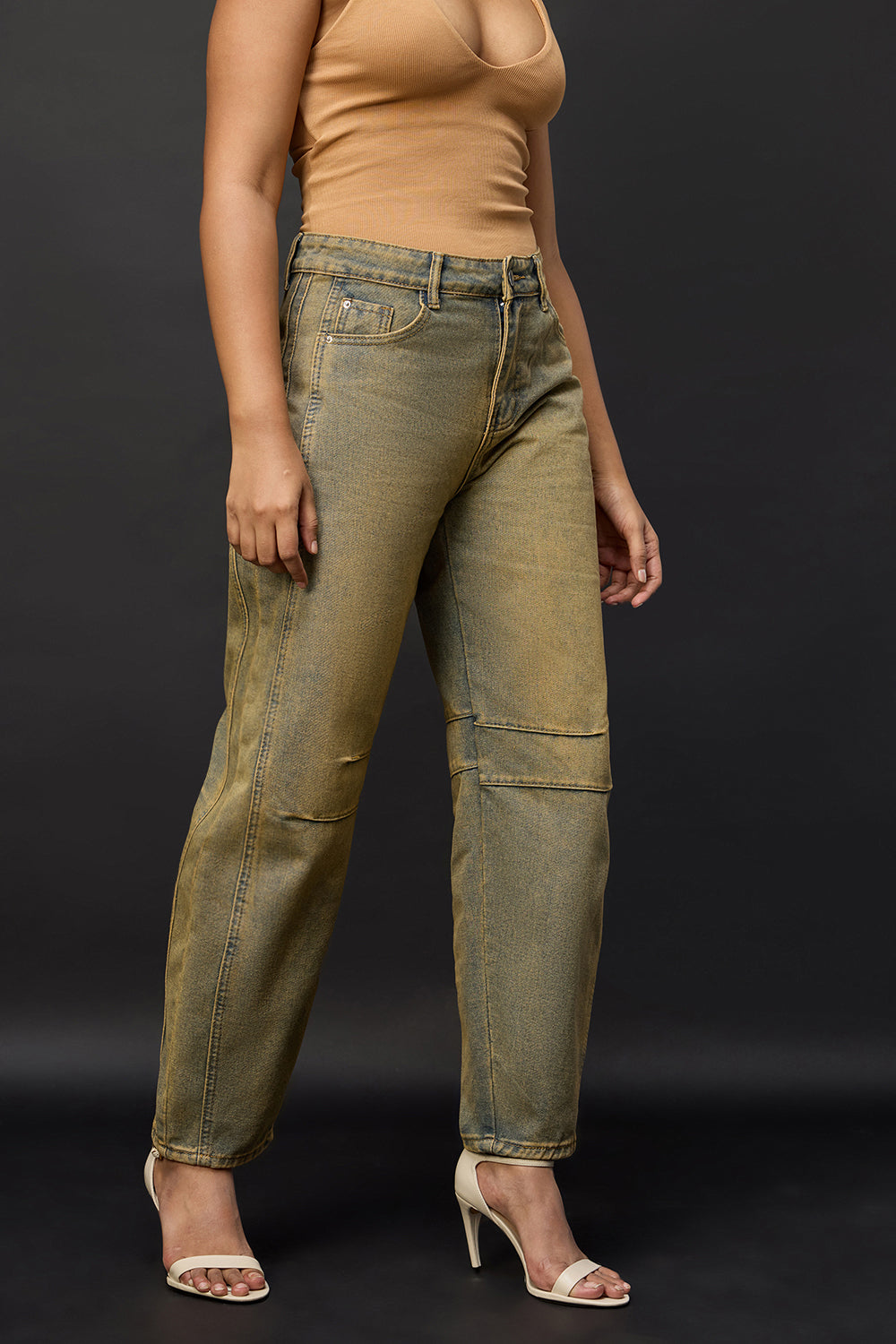 Terracotta Earth Barrel Leg Jeans