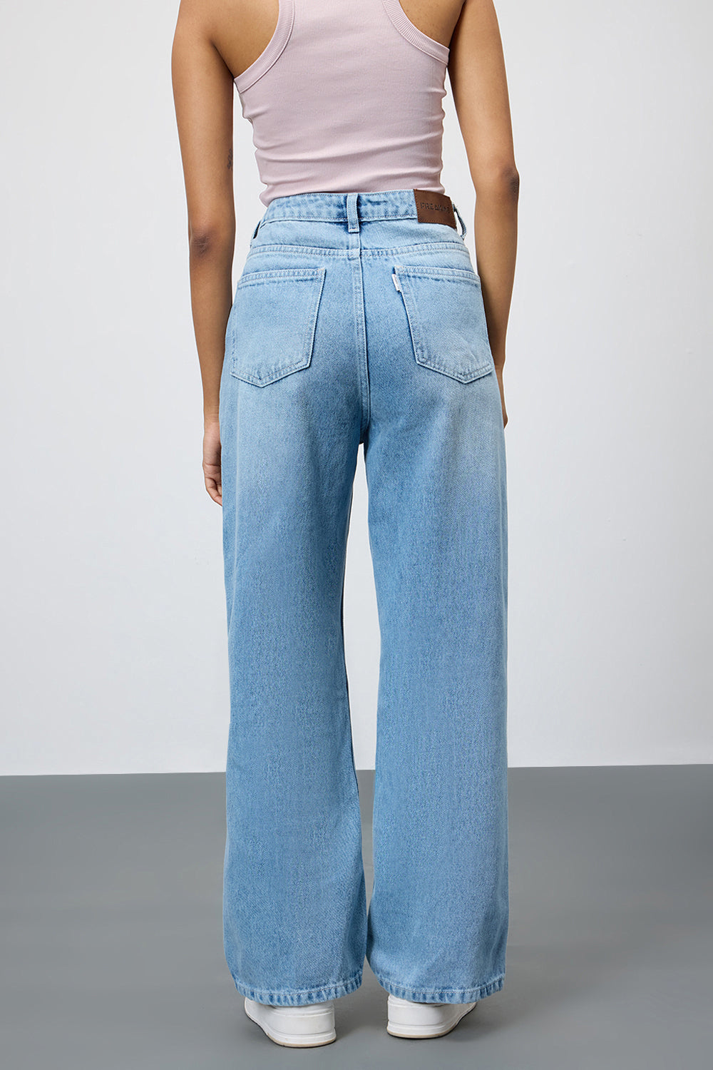 Periwinkle Blue Washed Straight Jeans