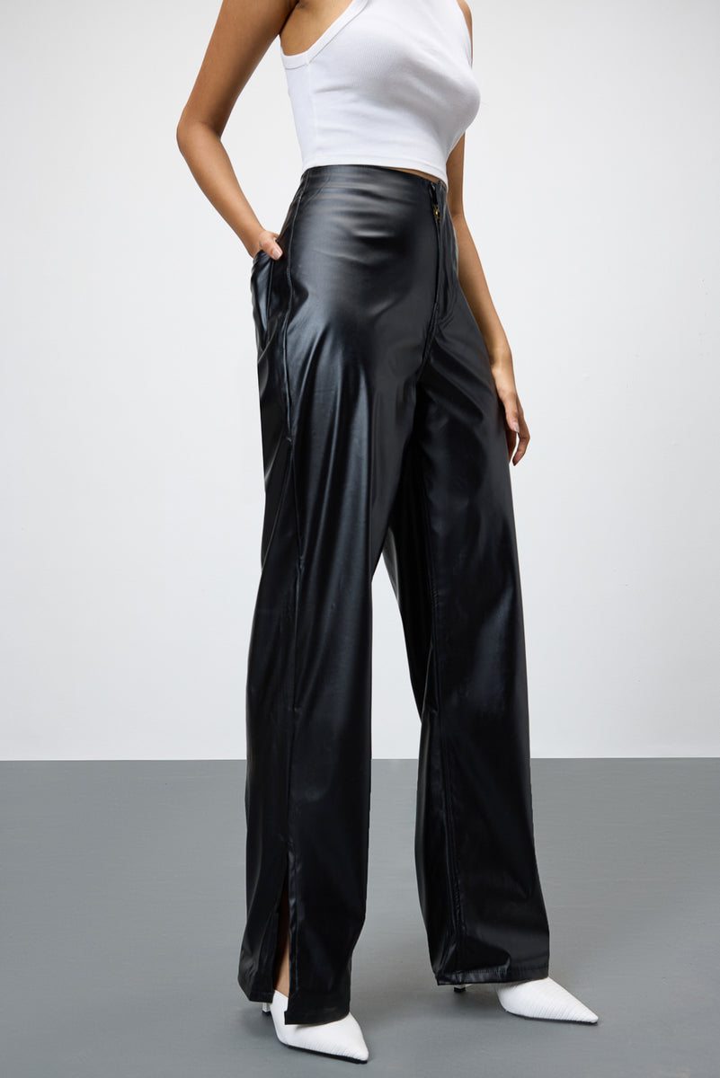 フェティコ　FAUX-LEATHER SATIN TROUSERS FAUX-LEATHER SATIN TROUSERS – FETICO Official Online Shop