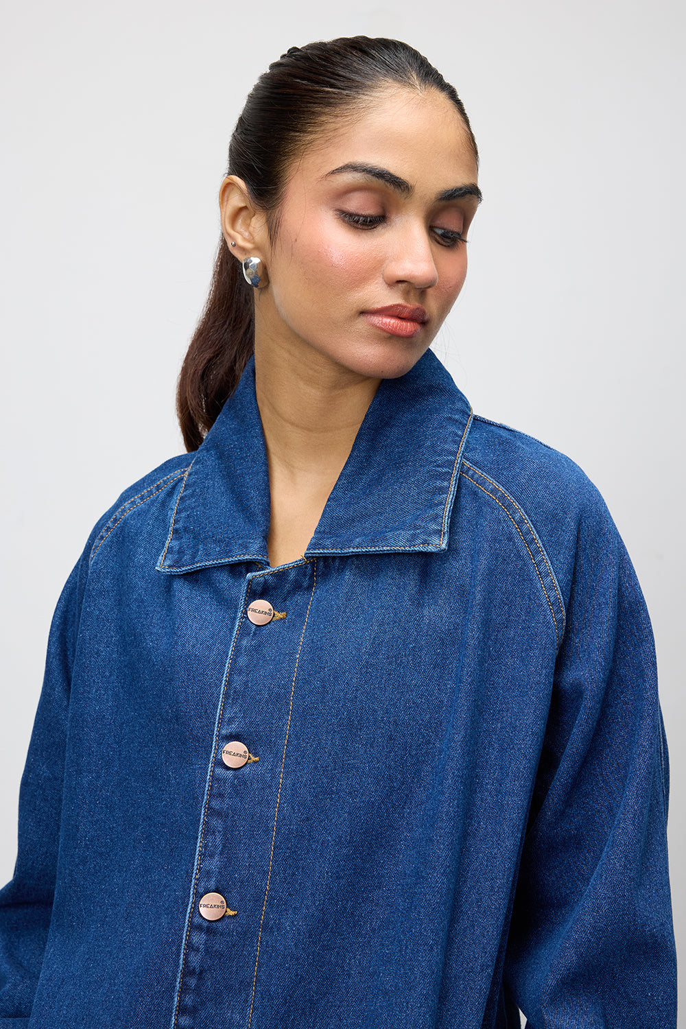 Midnight Majesty Denim Trench Coat