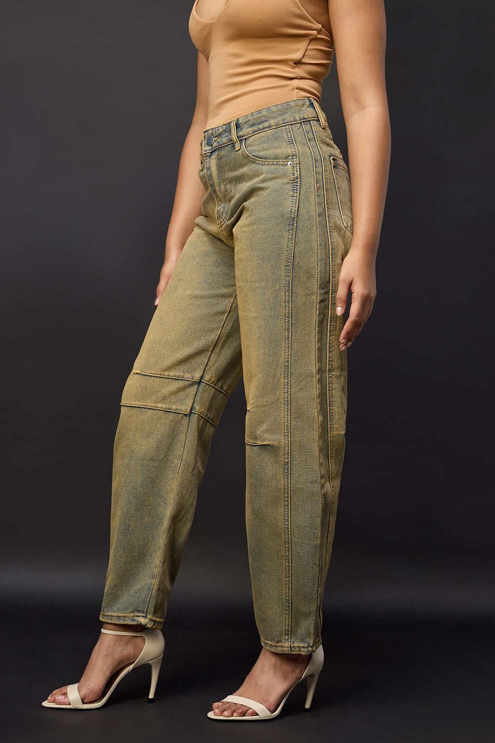 Terracotta Earth Barrel Leg Jeans