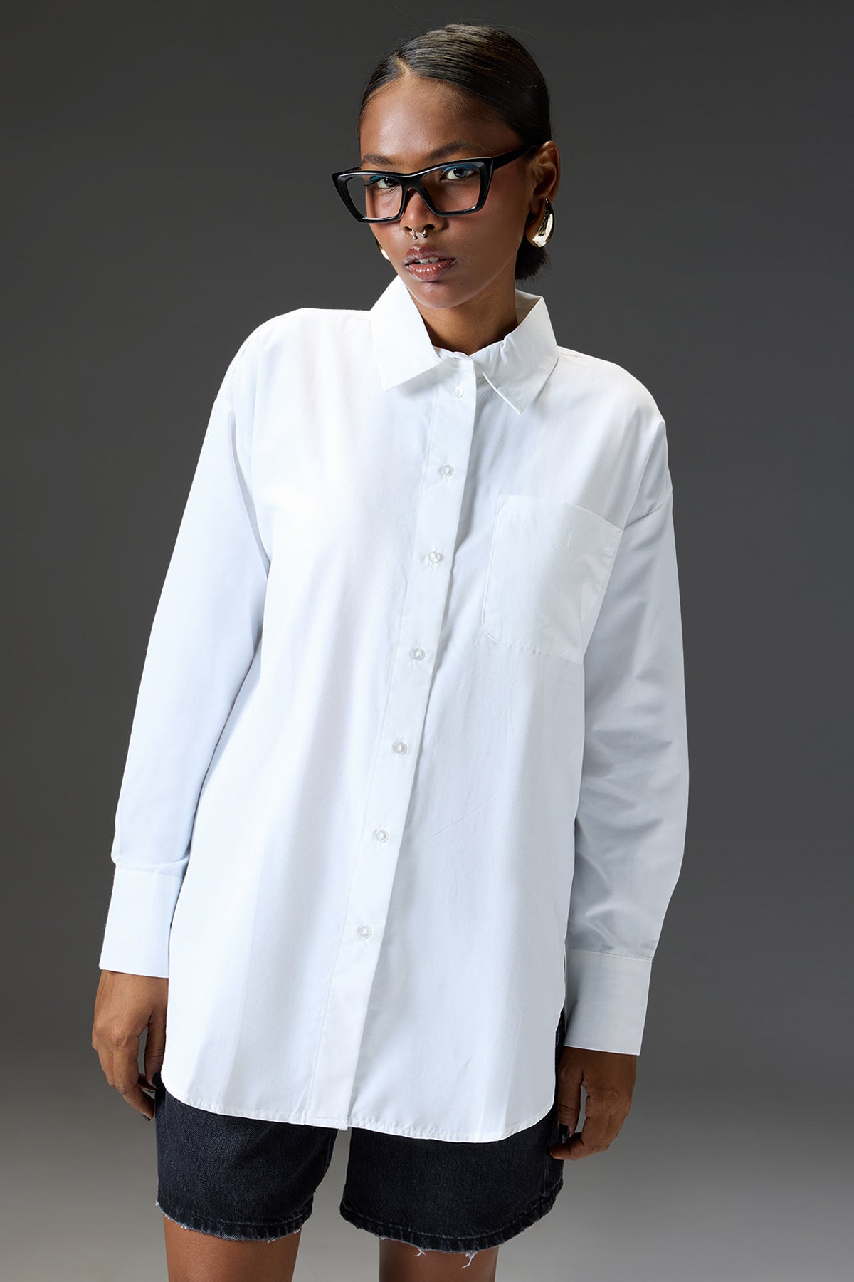 Lucent White Oversize Shirt