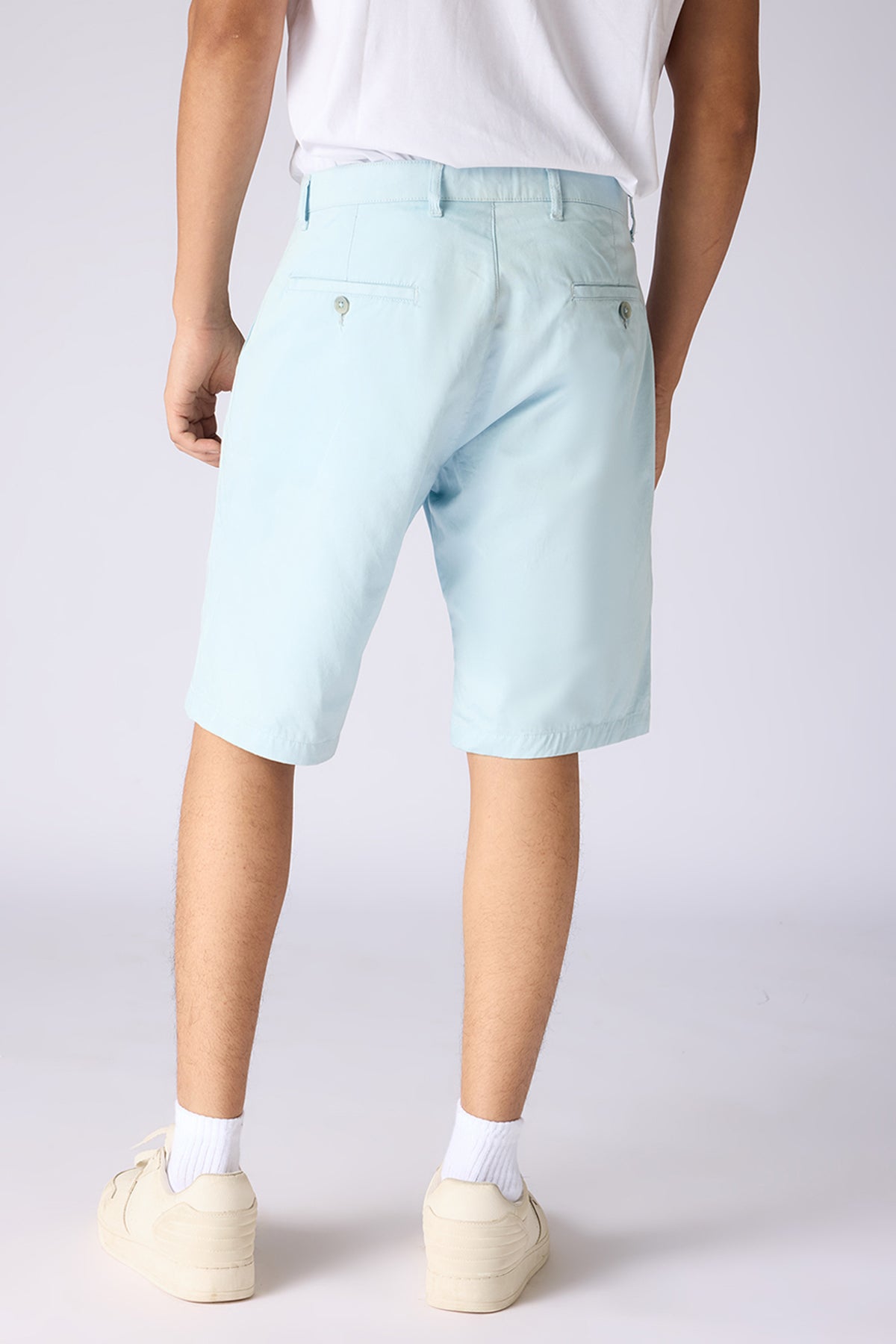 Men's Light Blue Denim Effect Shorts