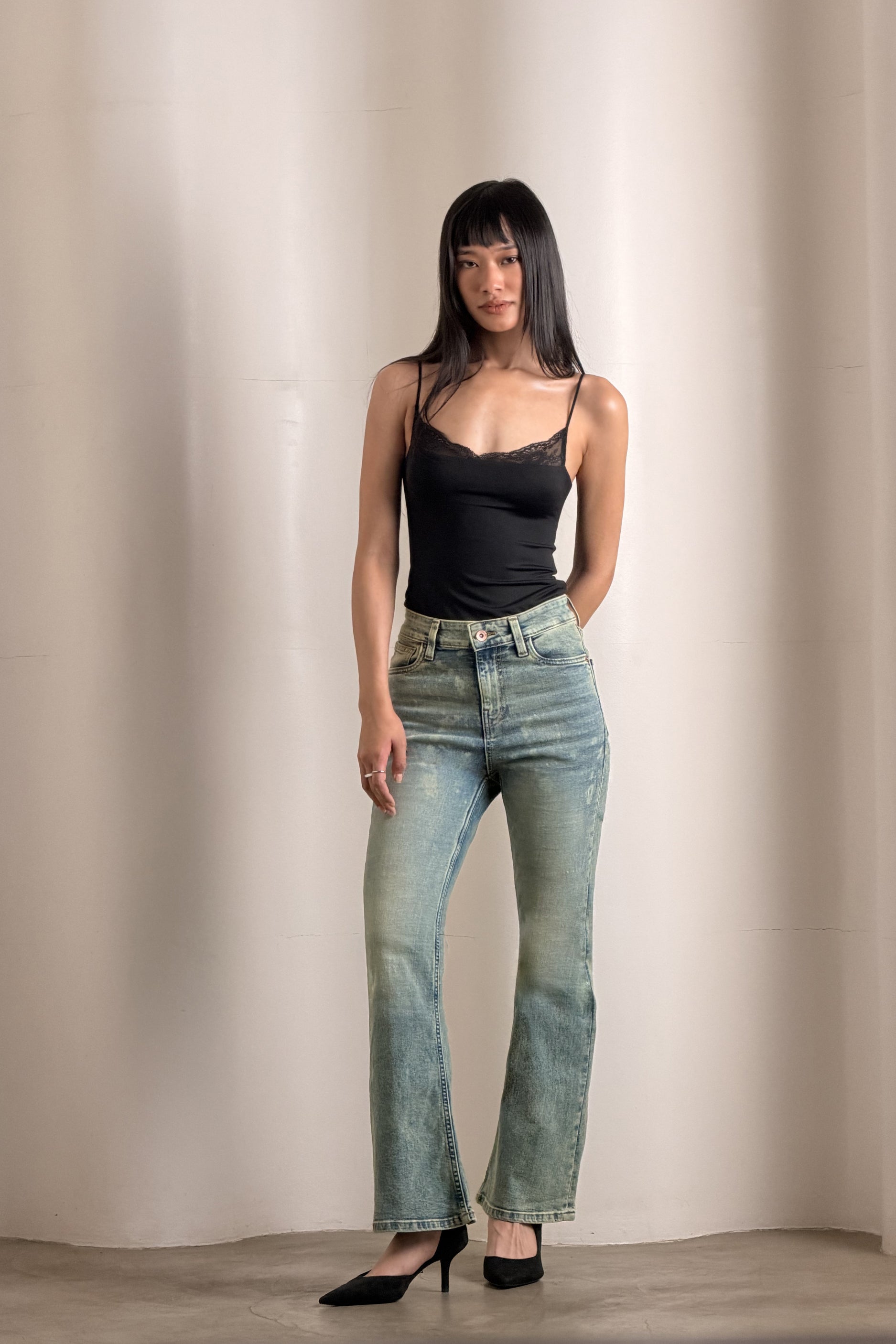 Arabella Acid Wash Bootcut Jeans