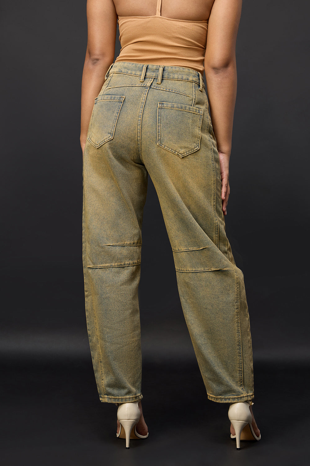 Terracotta Earth Barrel Leg Jeans