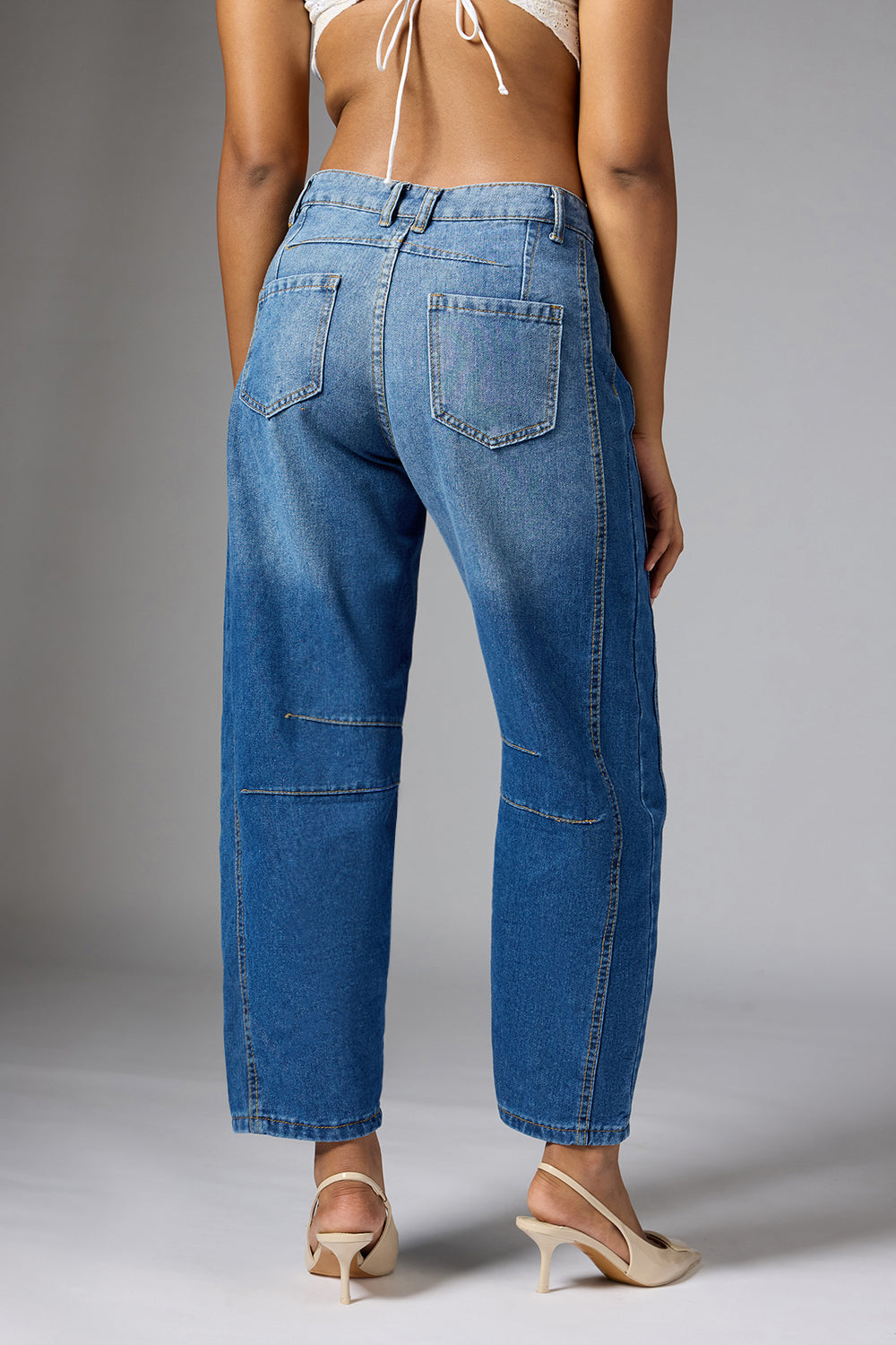 Yale Blue Barrel Leg Jeans