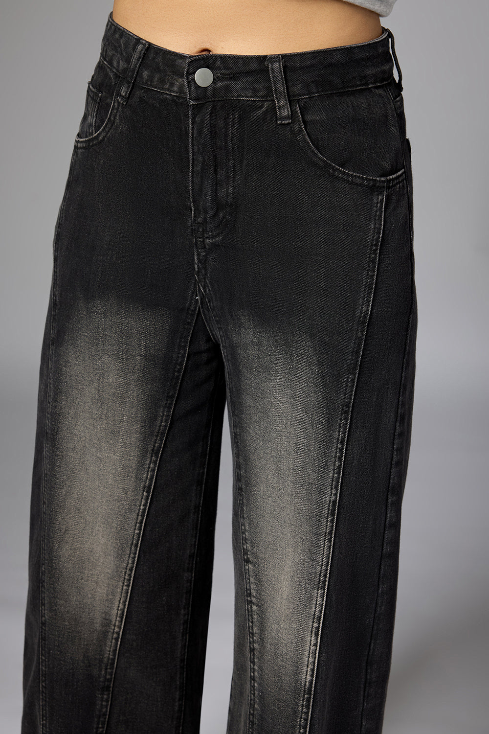 Stone washed Charcoal Baggy Jeans