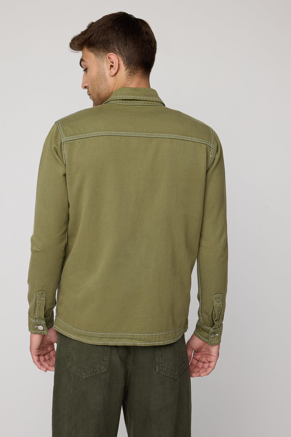 Militant Olive Men’s Long Sleeve Zip Shacket