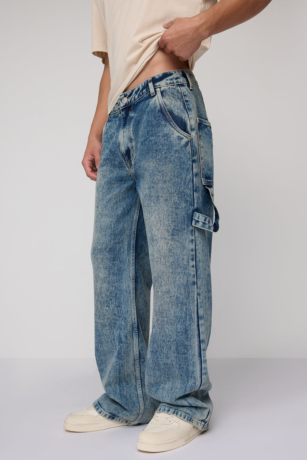 Blue Washed Out Men's Straight Jeans
