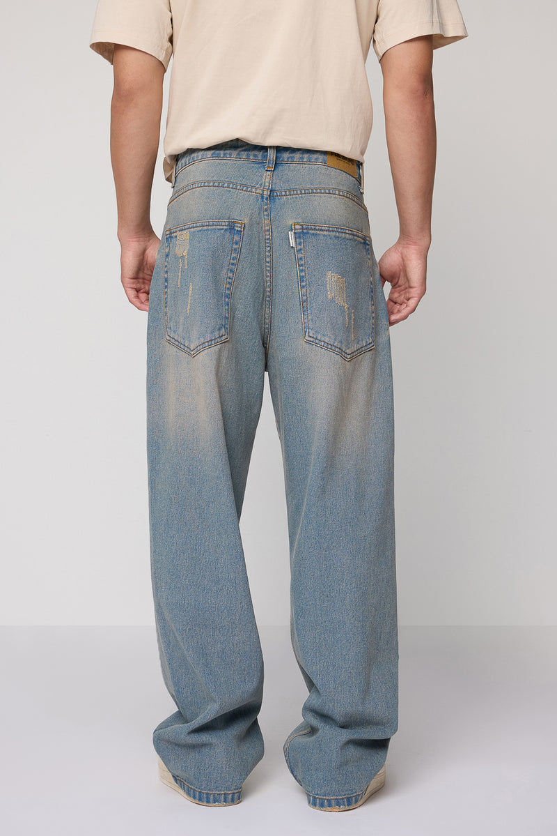 'I Am Freespirit' Baggy Straight Jeans
