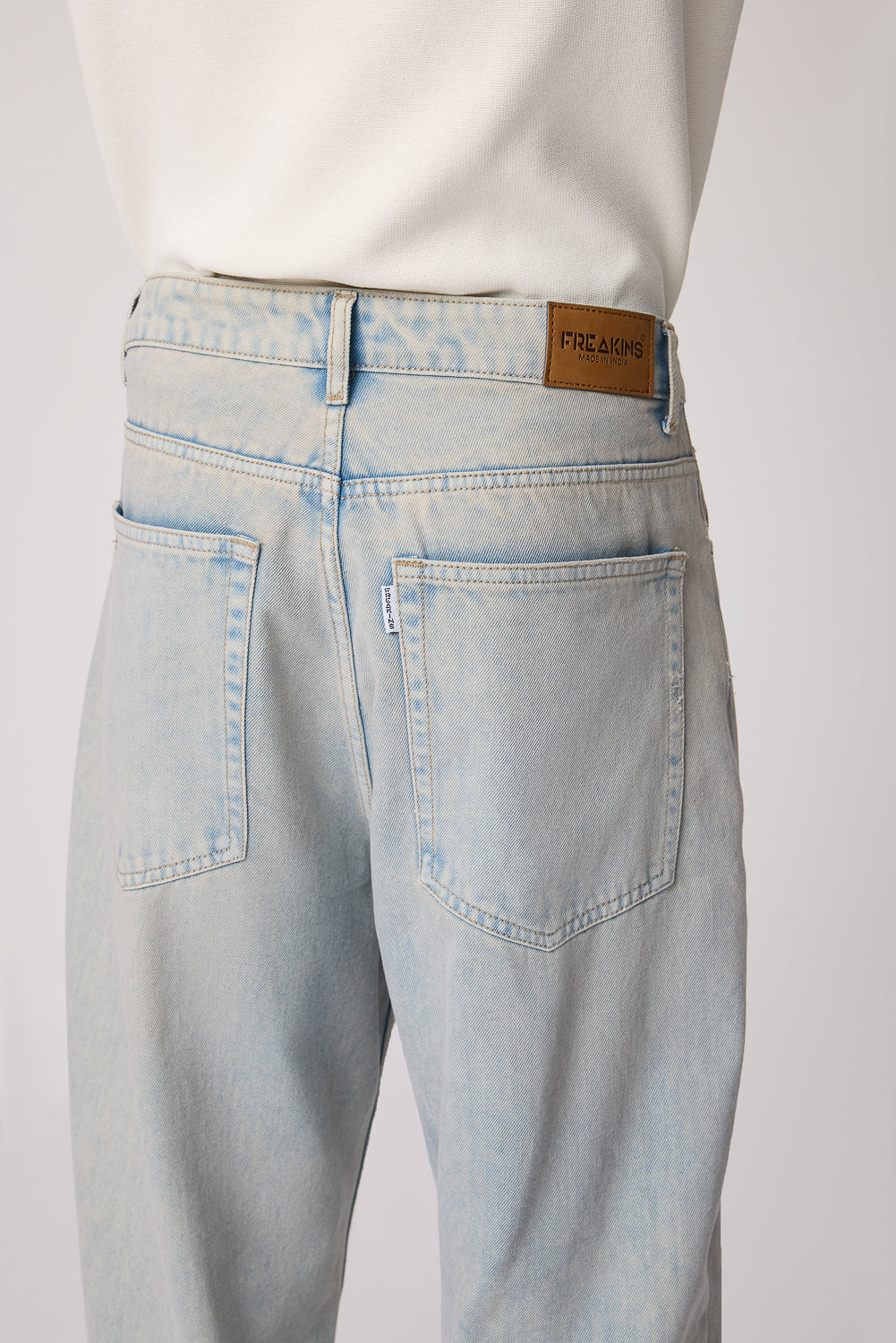 Aqua Blue Light Wash Men's Baggy Fit Jeans