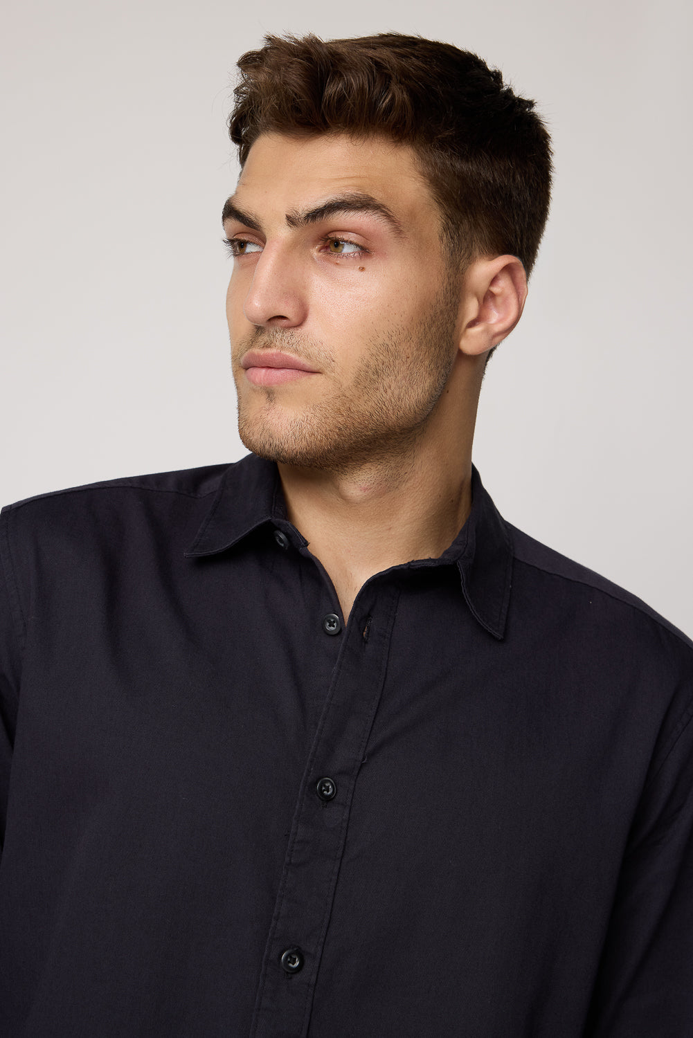 Midnight Classic Men's Black Collared Shirt