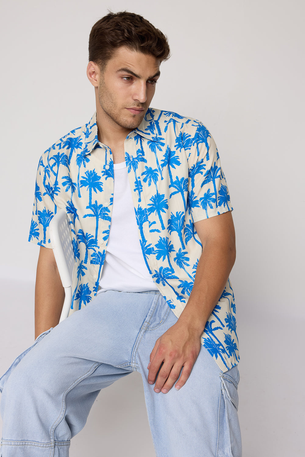 Island Yellow Men's Tropical Print Shirt