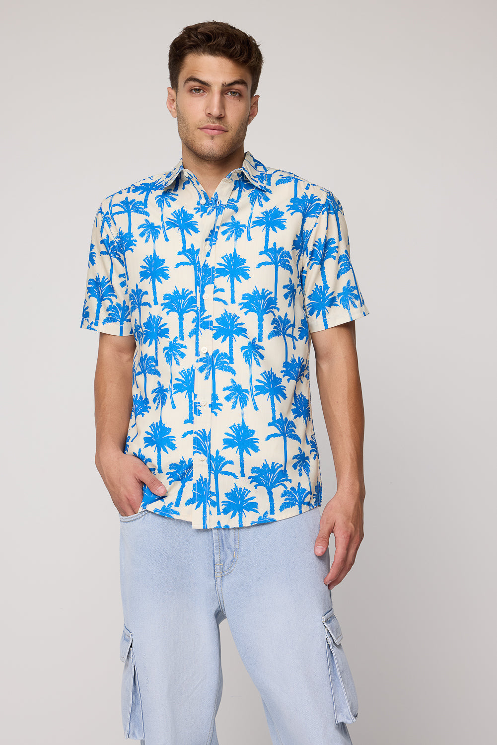 Island Yellow Men's Tropical Print Shirt