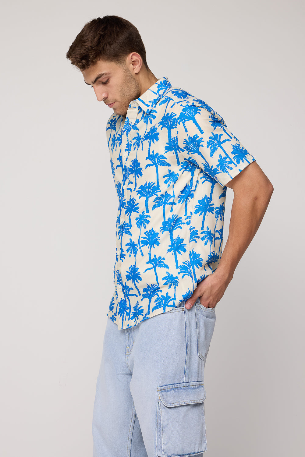 Island Yellow Men's Tropical Print Shirt