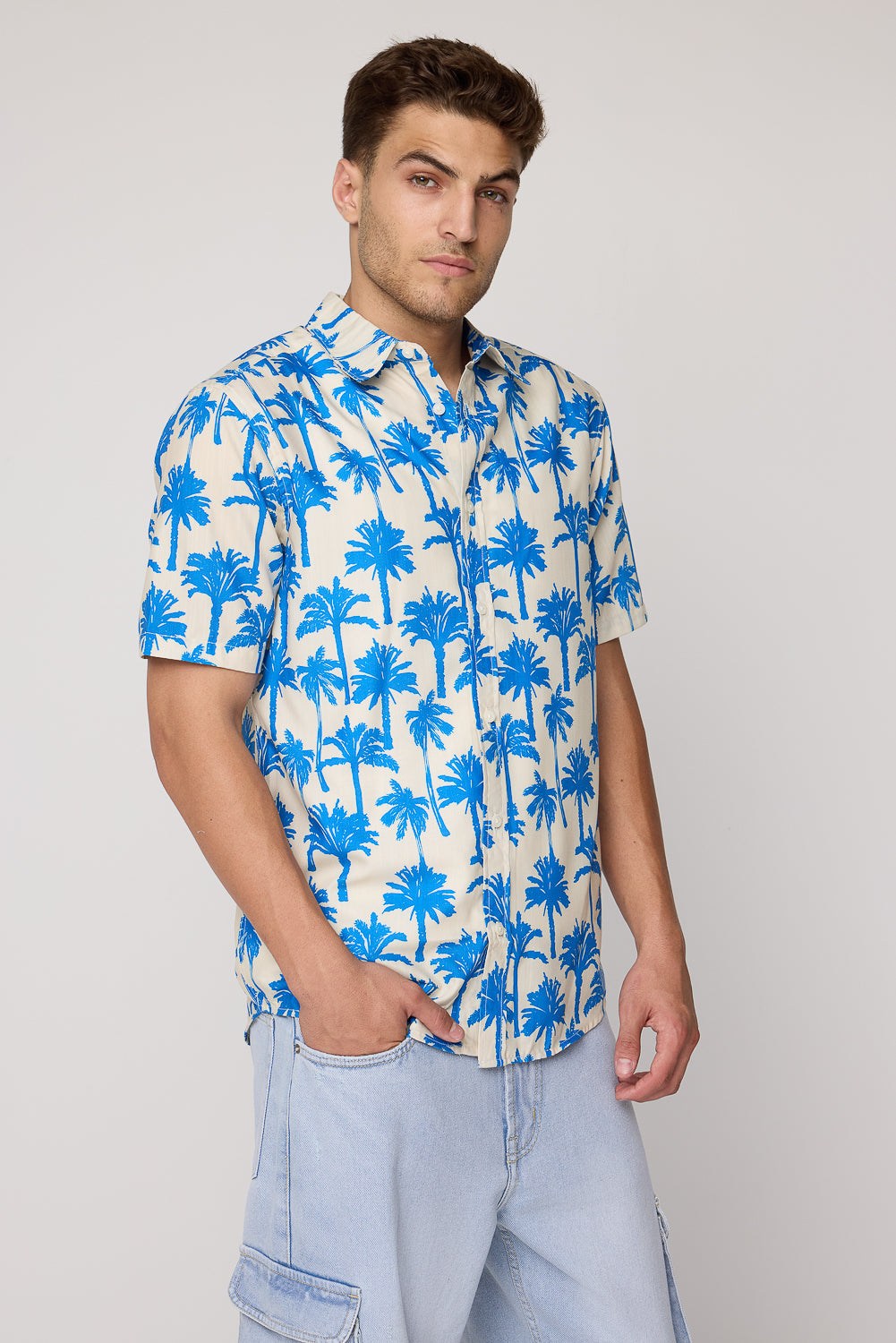 Island Yellow Men's Tropical Print Shirt