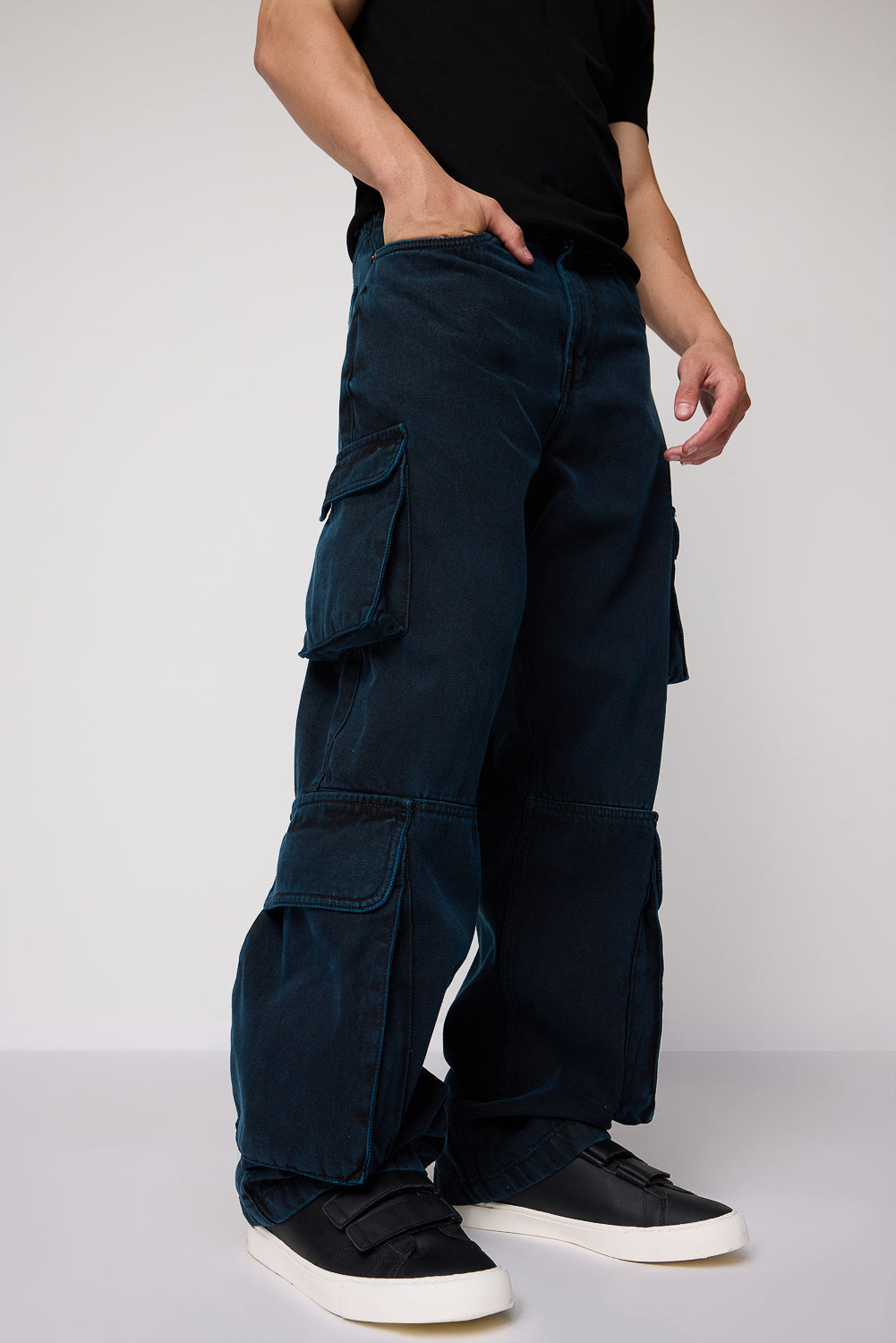 Sea Moss Utility Men's Baggy Straight Cargo Jeans