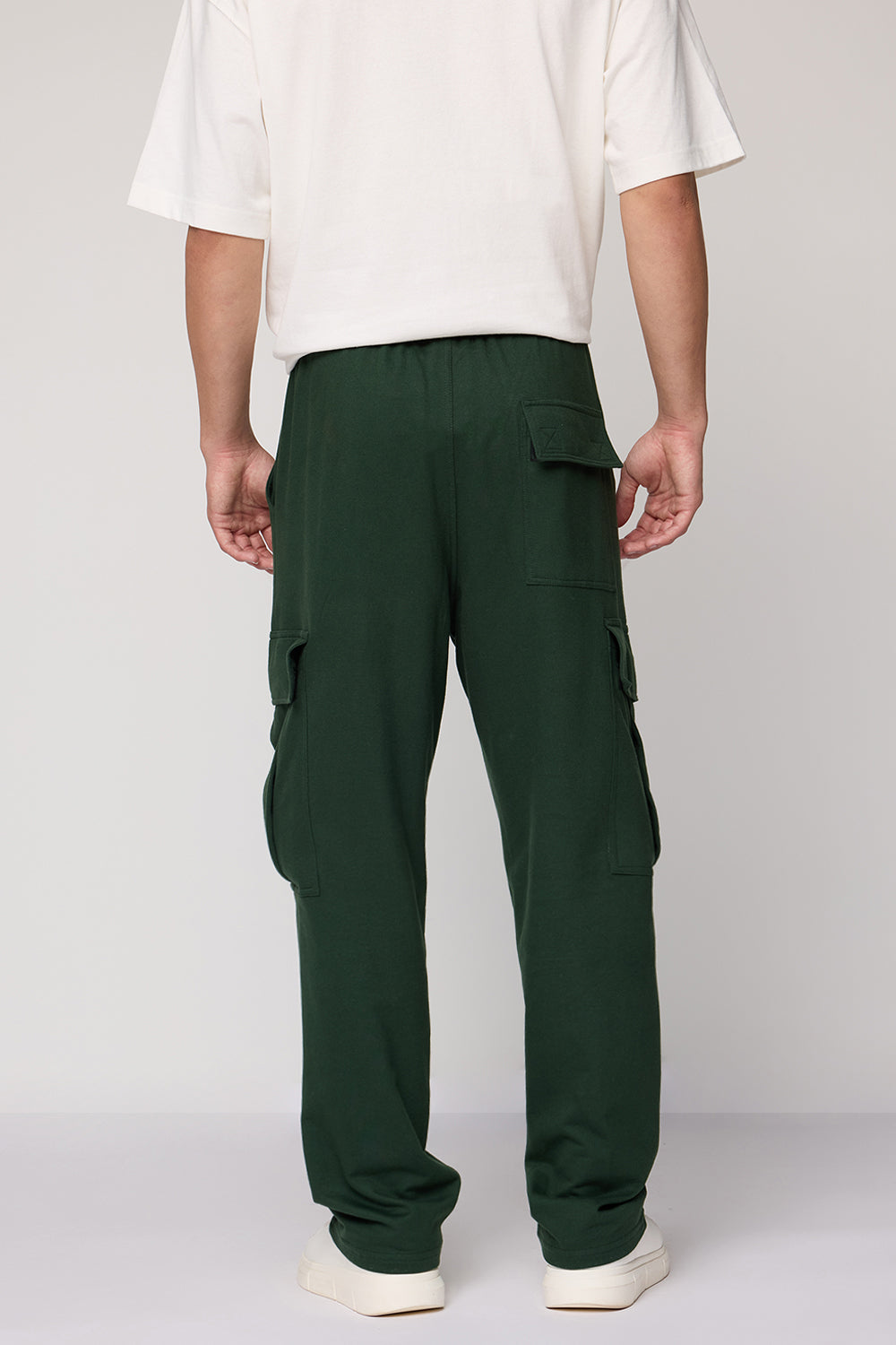 Men's Relaxed Olive Knit Cargo Joggers