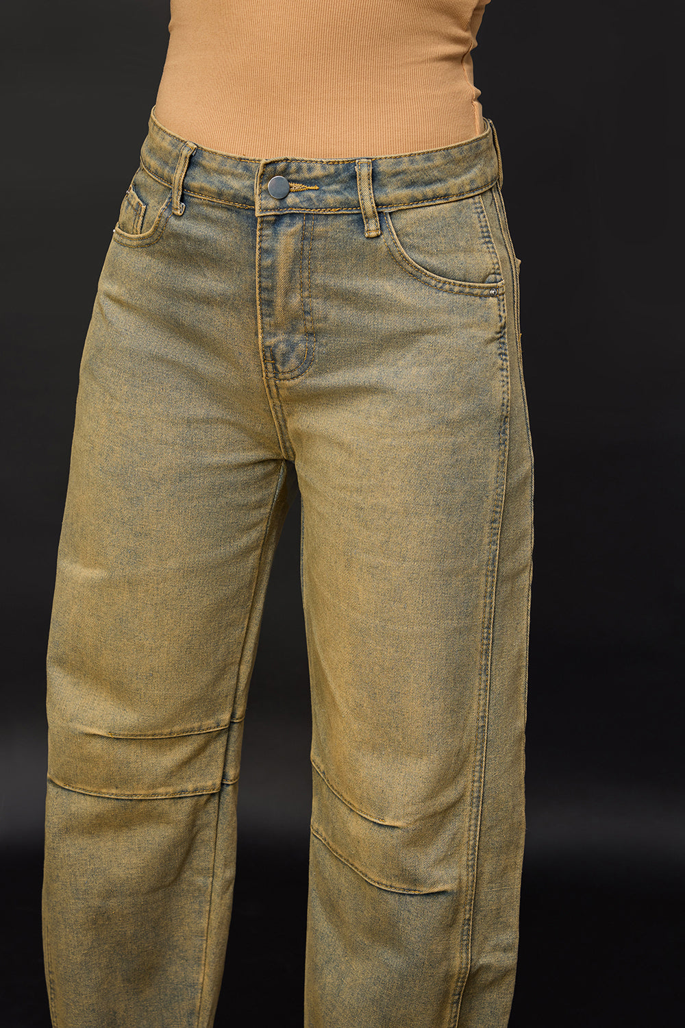 Terracotta Earth Barrel Leg Jeans