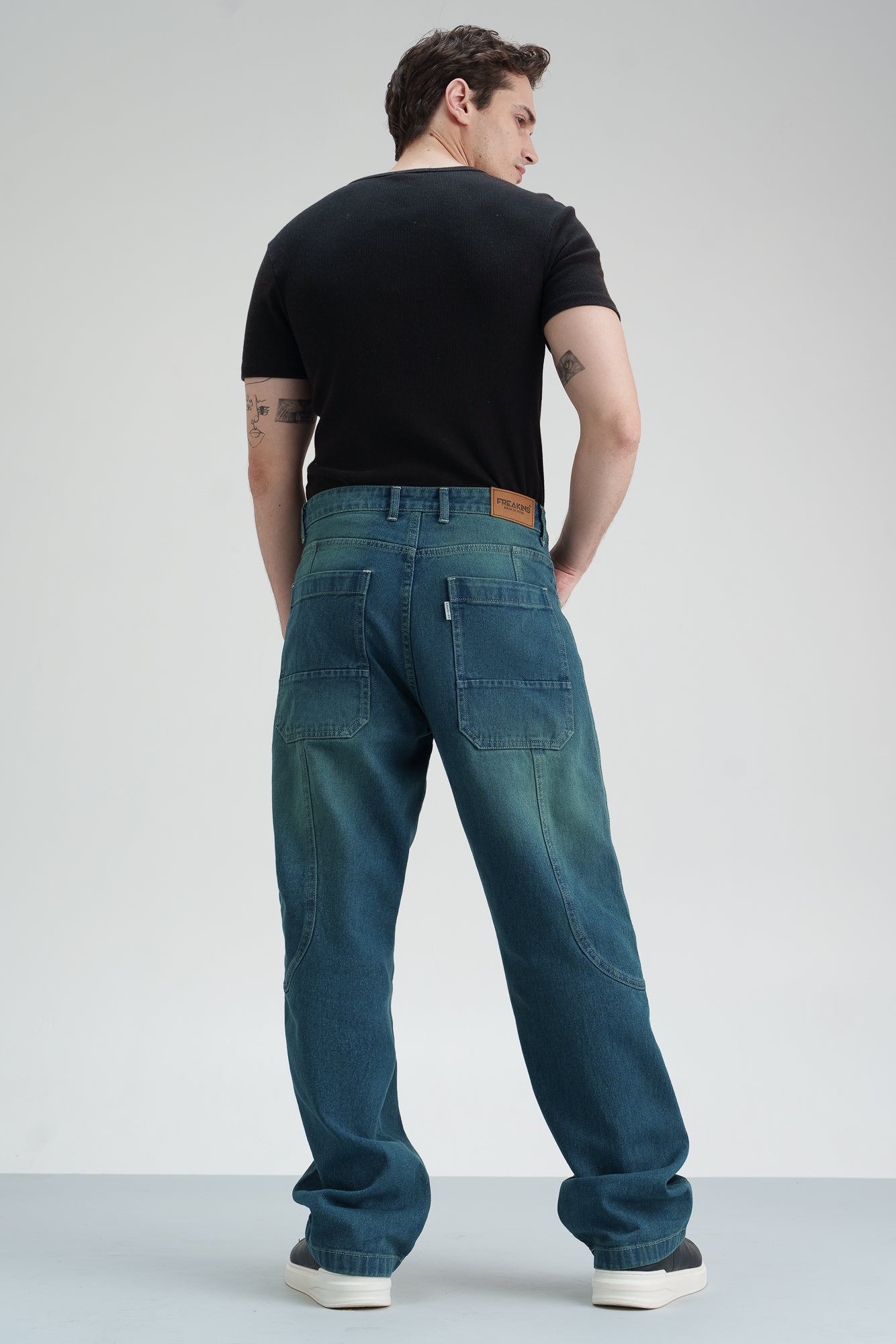 Teal Indigo Men's Straight Fit Jeans